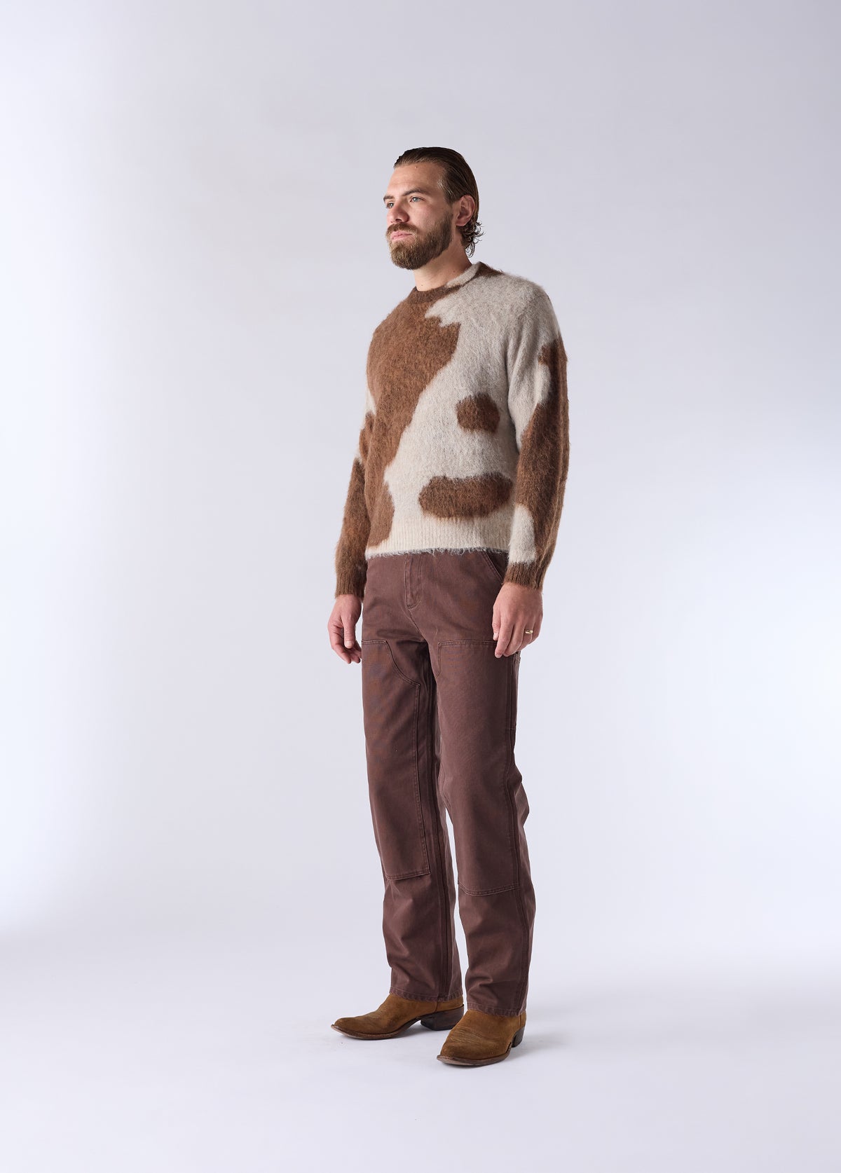 Horsecoat Mohair Knit Sweater | Brown