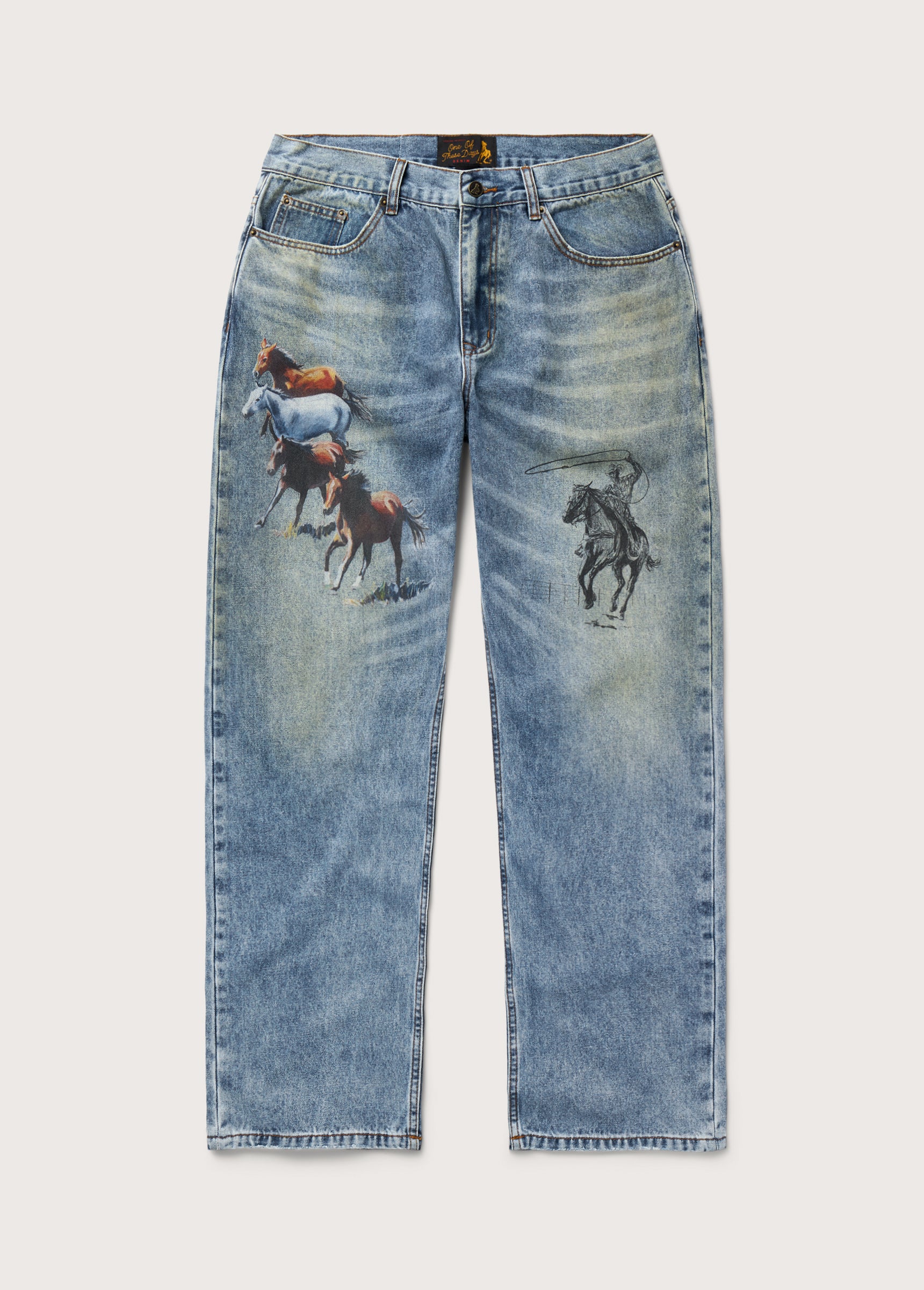 All Over Print Straight Leg Jeans | Indigo | SP26 | One Of These Days