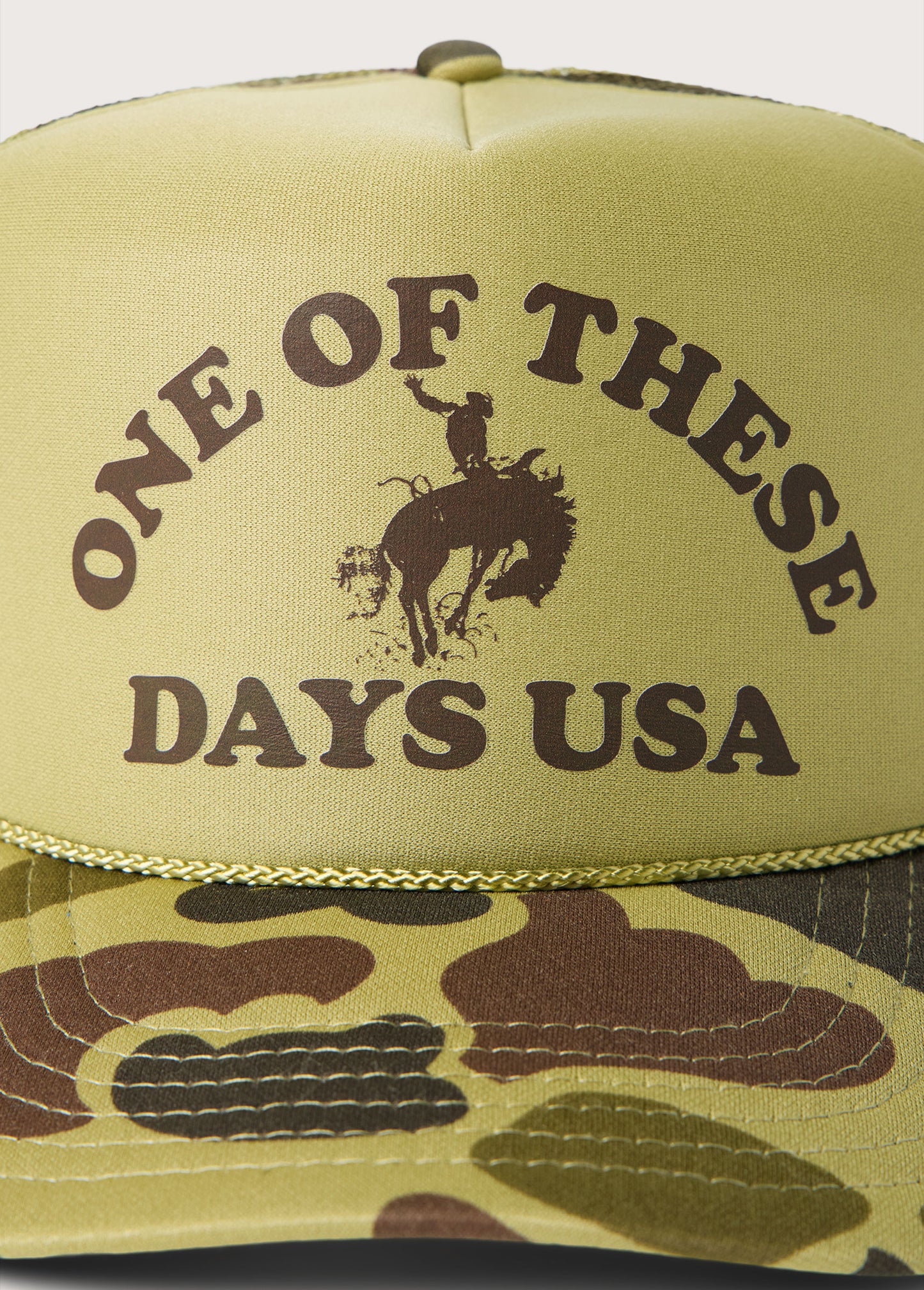 Days USA Foam Trucker Hat | Light Green Camo