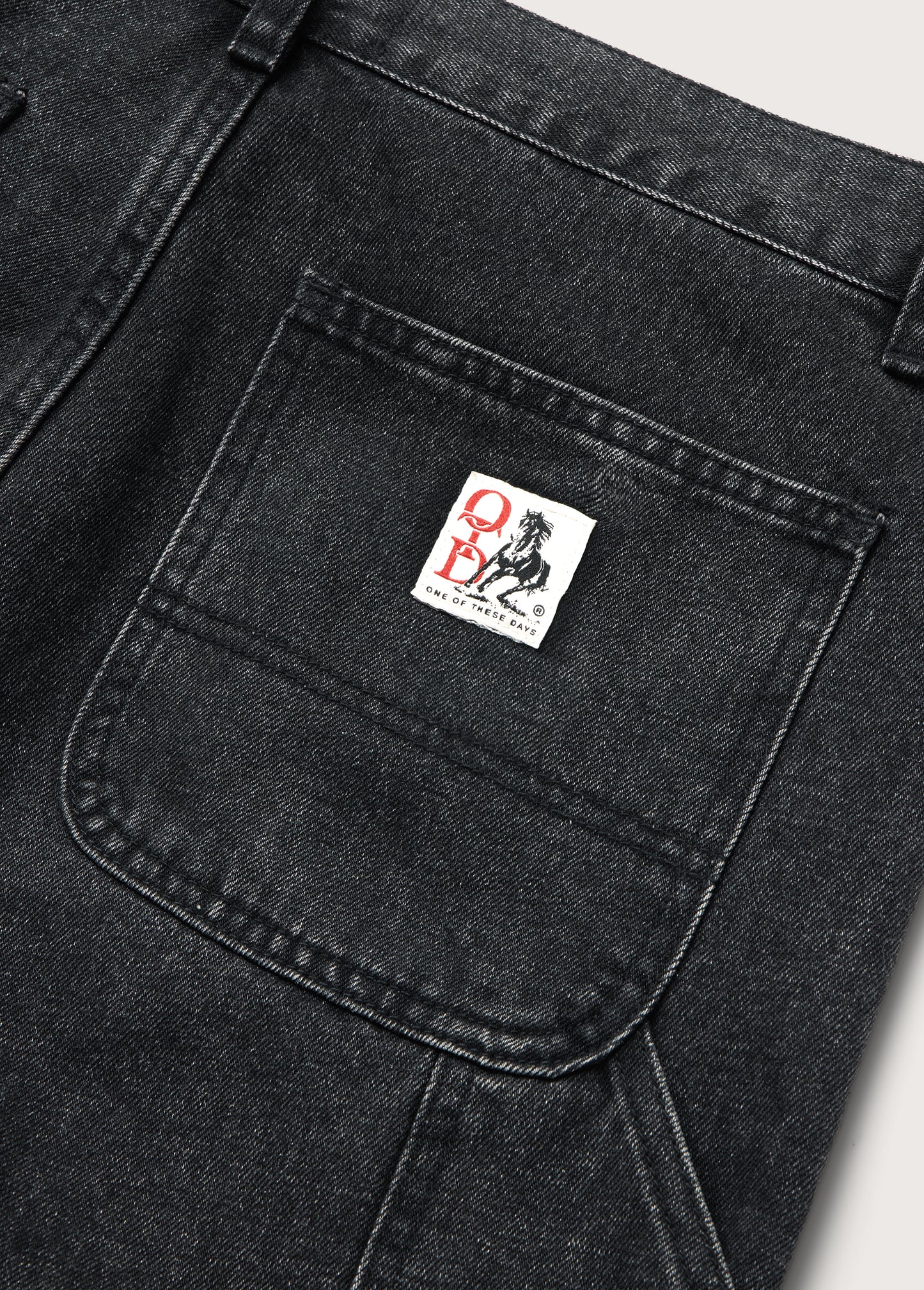 Denim Double Knee Pant | Black