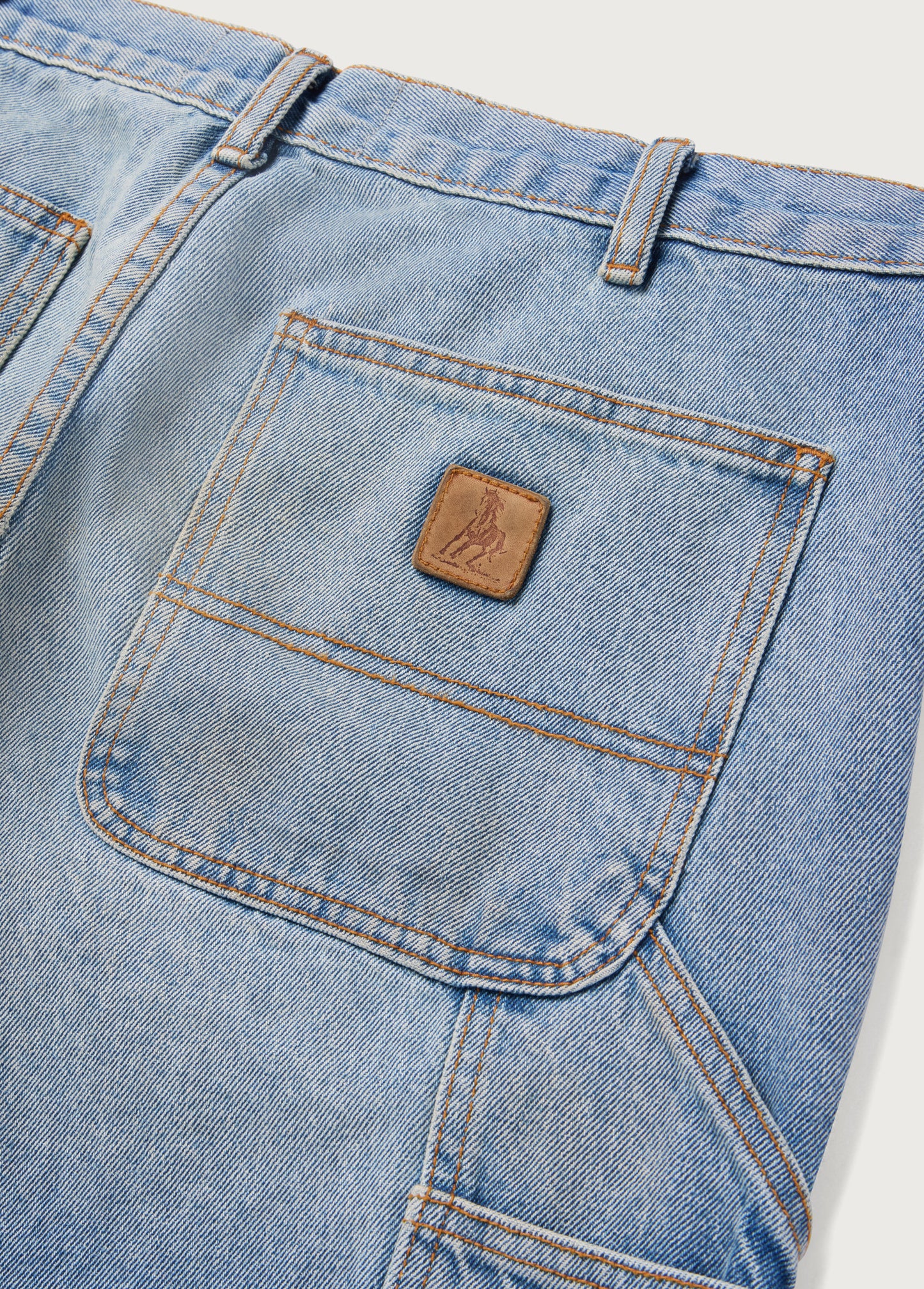 Denim Double Knee Pant | Washed Denim