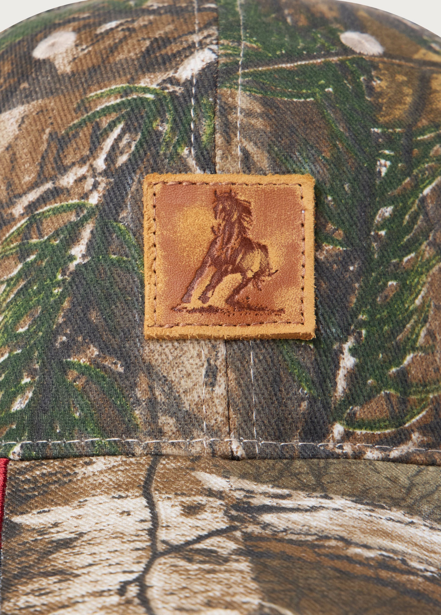 Leather Running Horse Trucker Hat | Camo