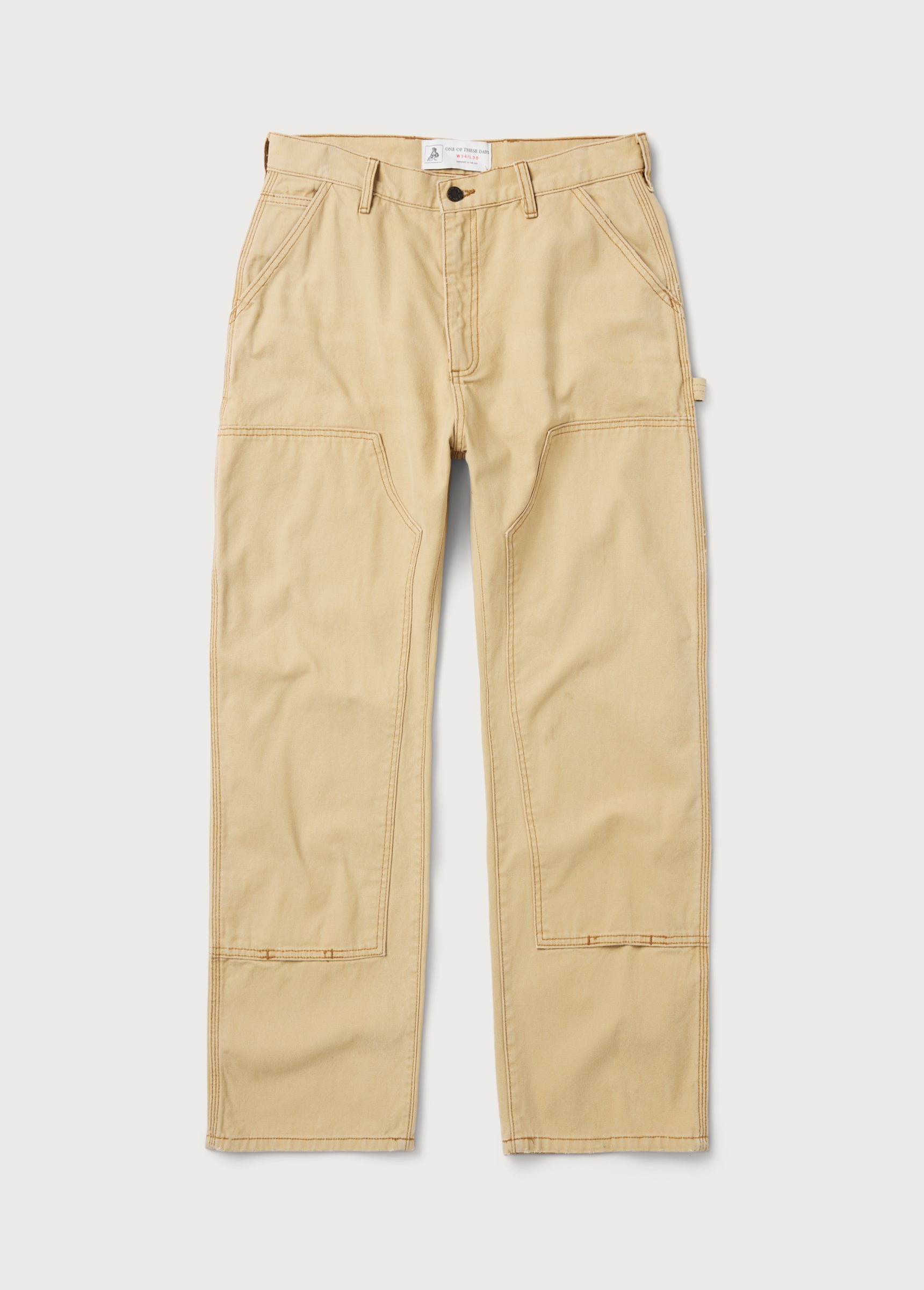 Canvas Double Knee Work Pant Tan - Main Image