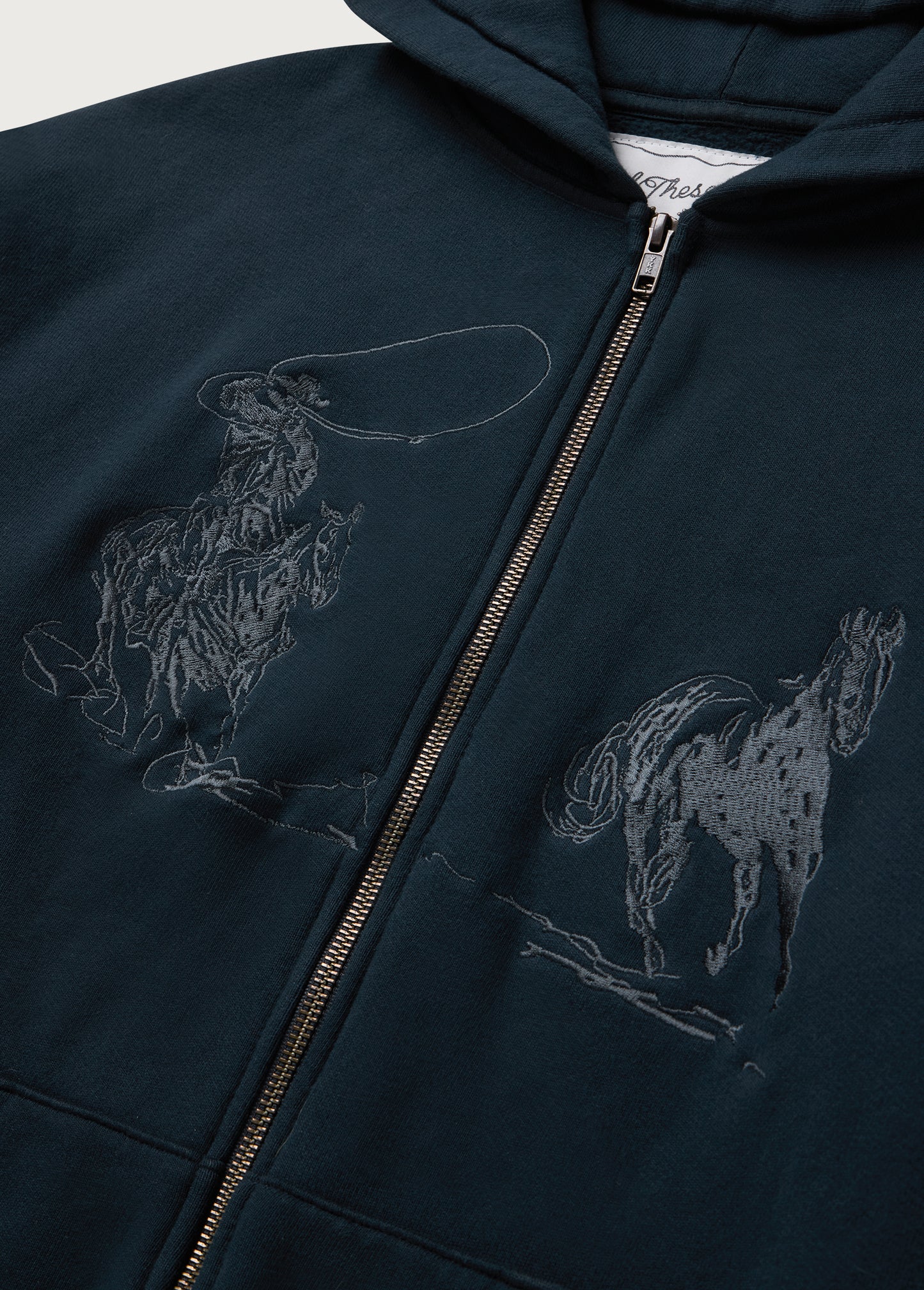 Into The Distance Zip Up Hoodie | Washed Black