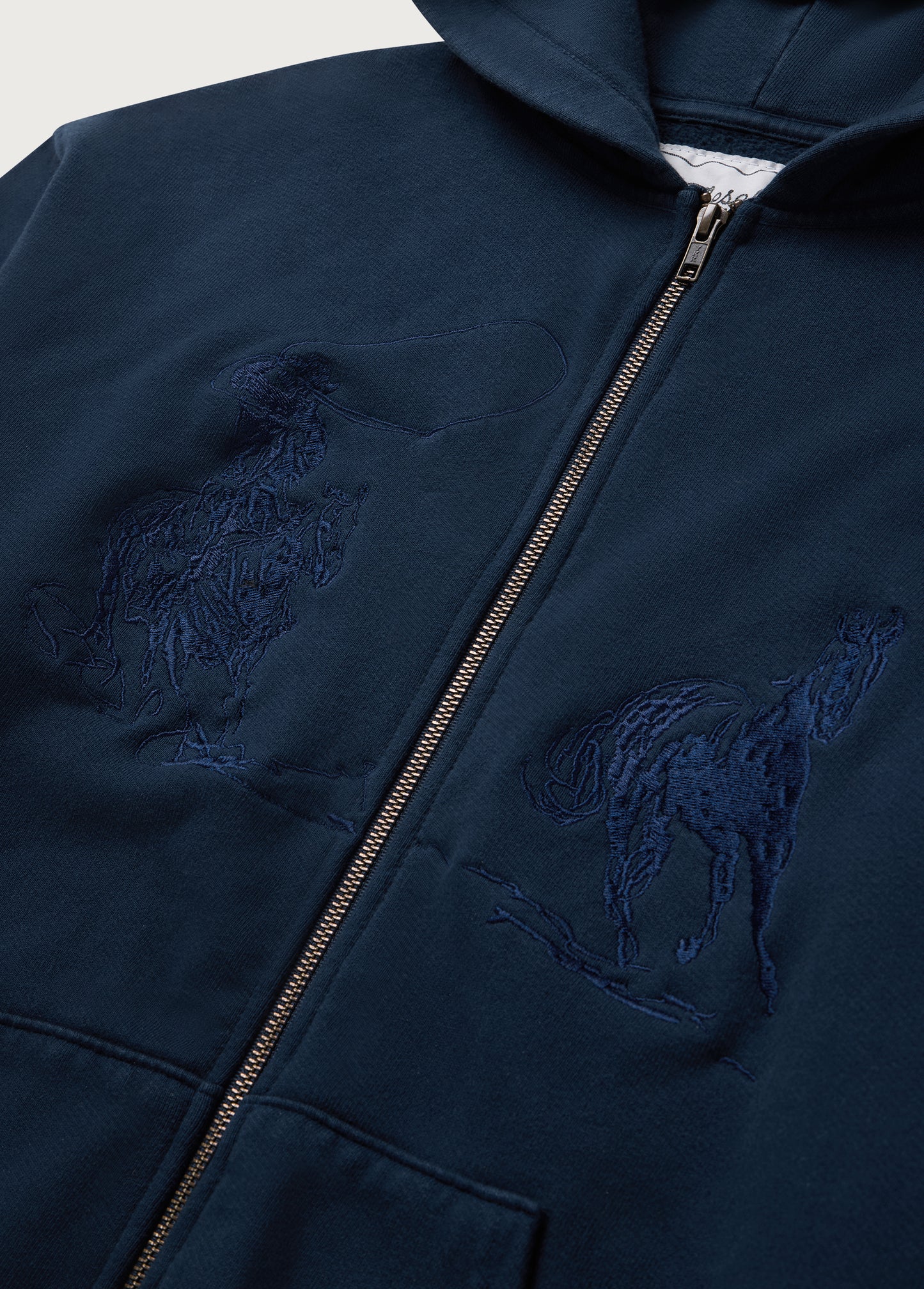Into The Distance Zip Up Hoodie | Washed Navy