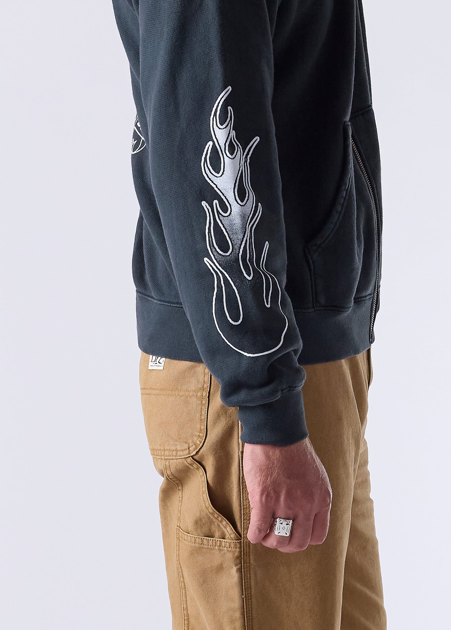 An American Original Zip Up Hooded Sweatshirt | Sun Faded Black