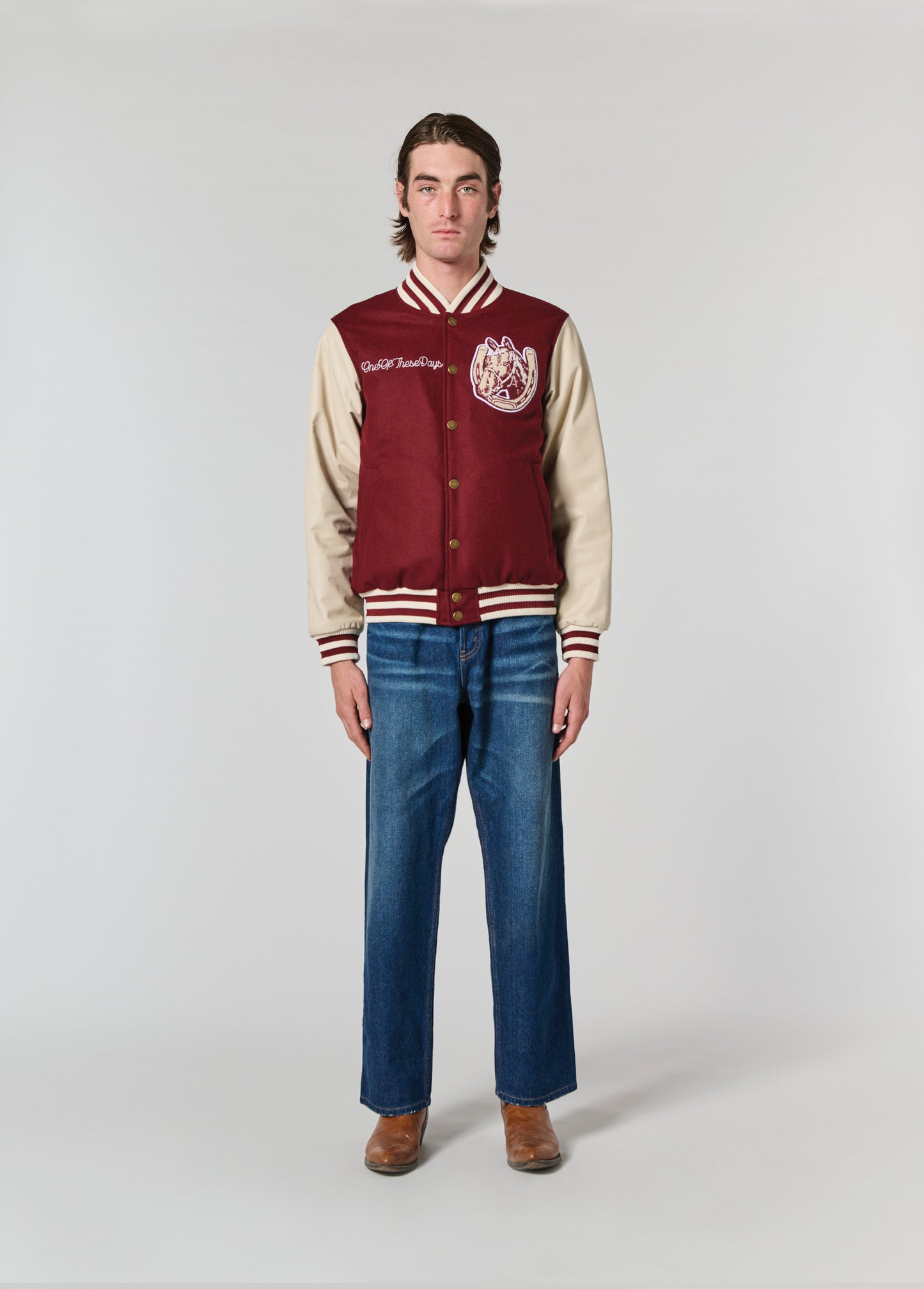 Mustang Varsity Jacket | Burgundy