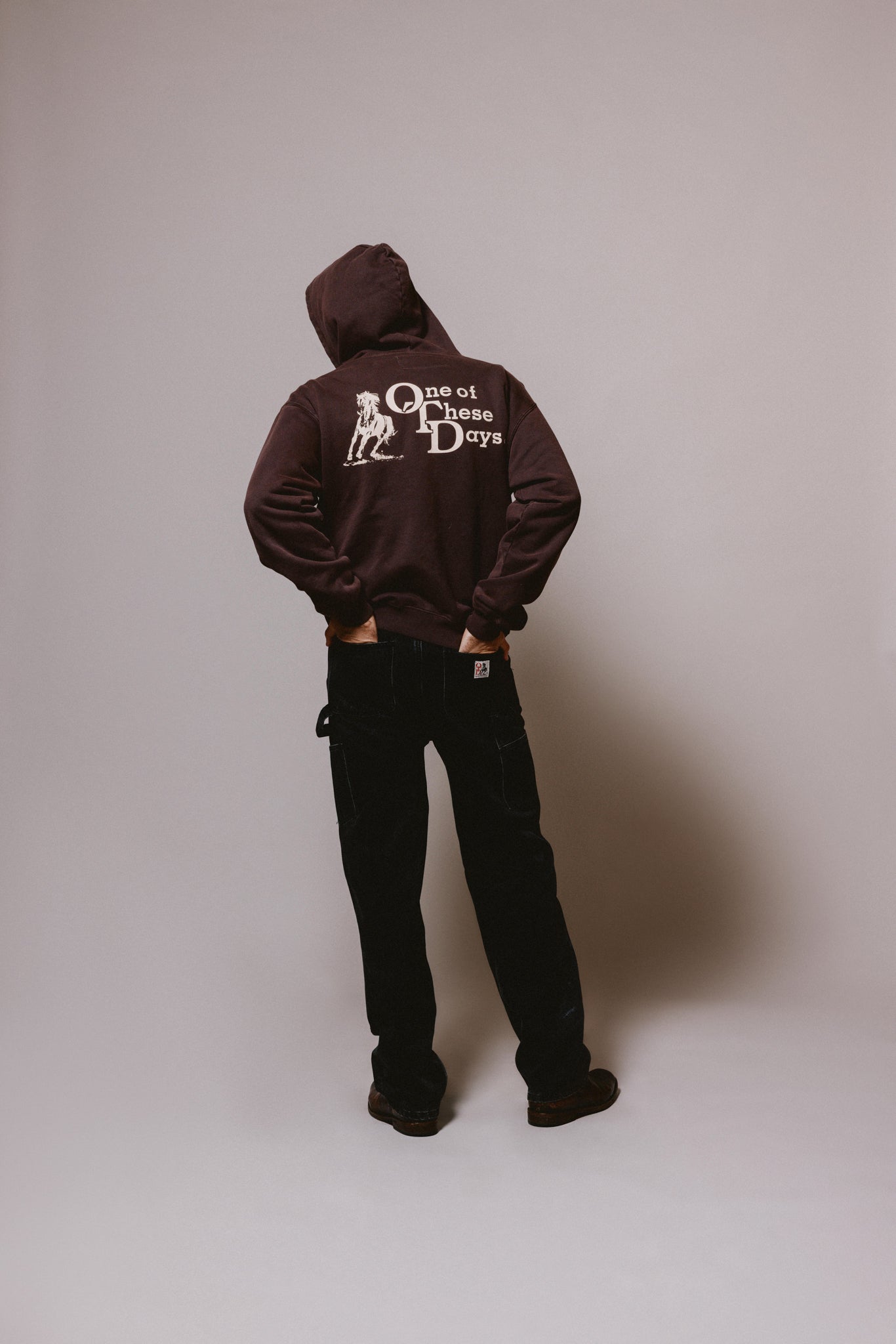 OTD Stacked Logo Zip Up Sweatshirt | Dark Brown