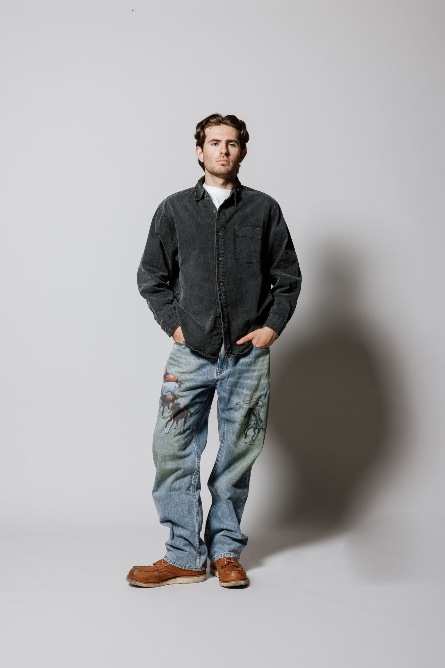 Denim Button Down Shirt | Washed Black