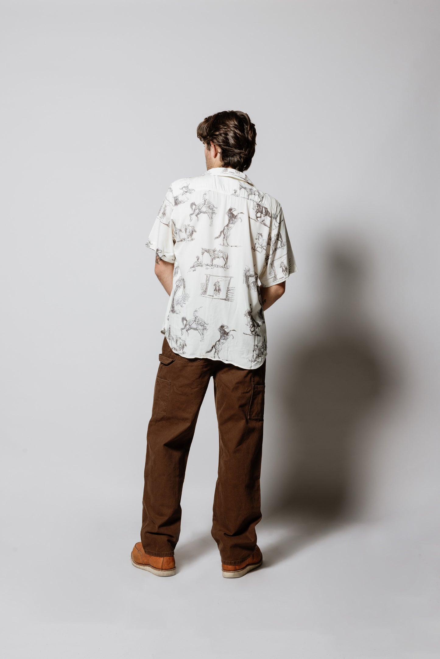 Charcoal Montage Camp Shirt | Bone