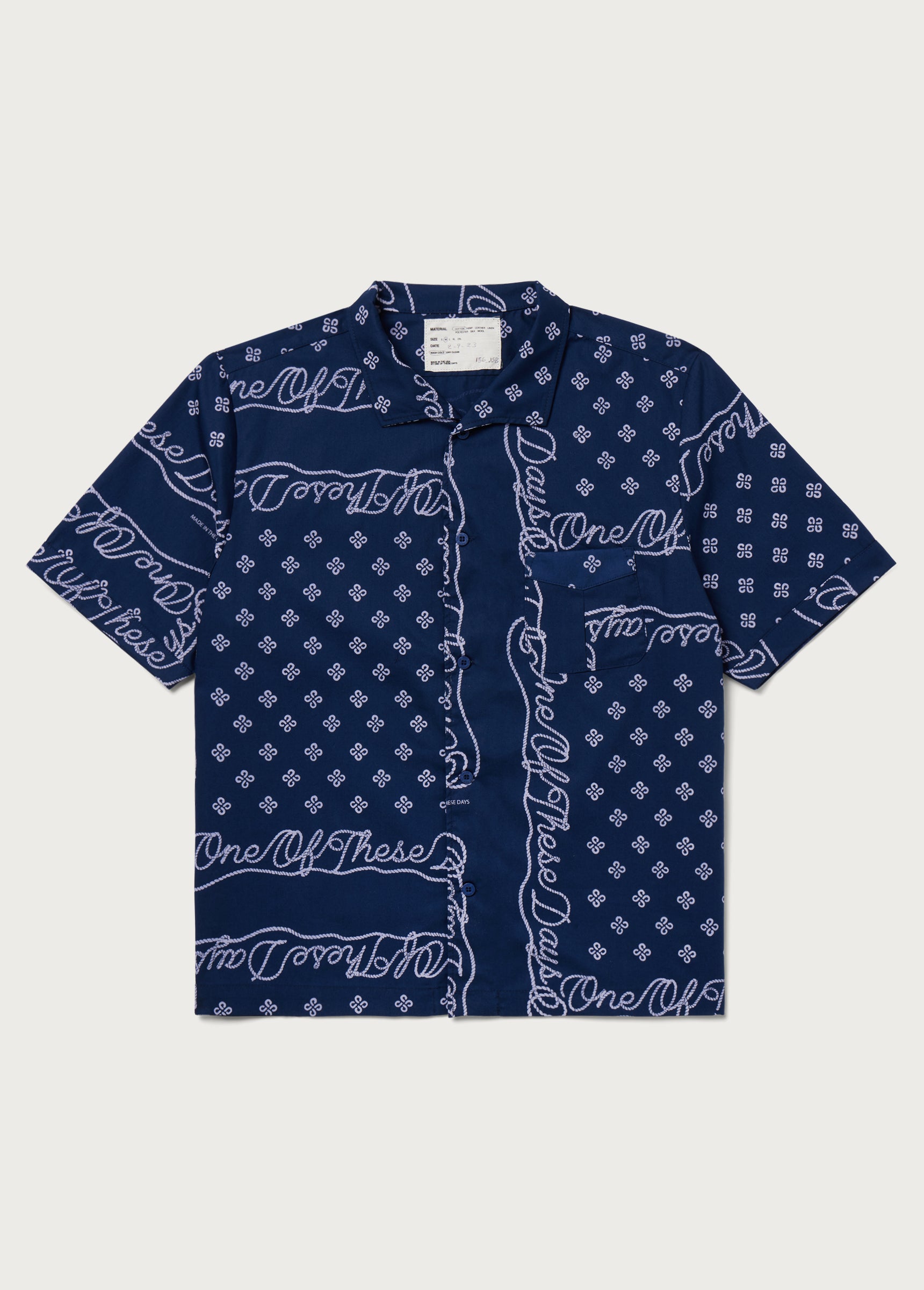 Louis Vuitton Monogram Bandana Short-sleeved Denim Shirt Indigo. Size S0