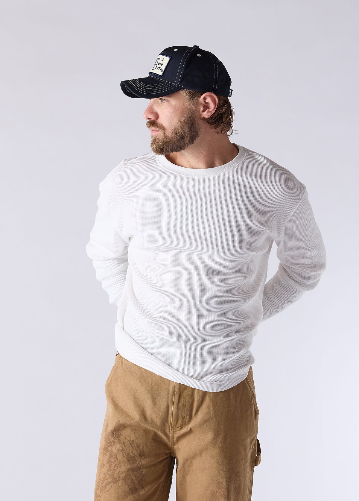 Stacked Logo Patch Hat | Navy