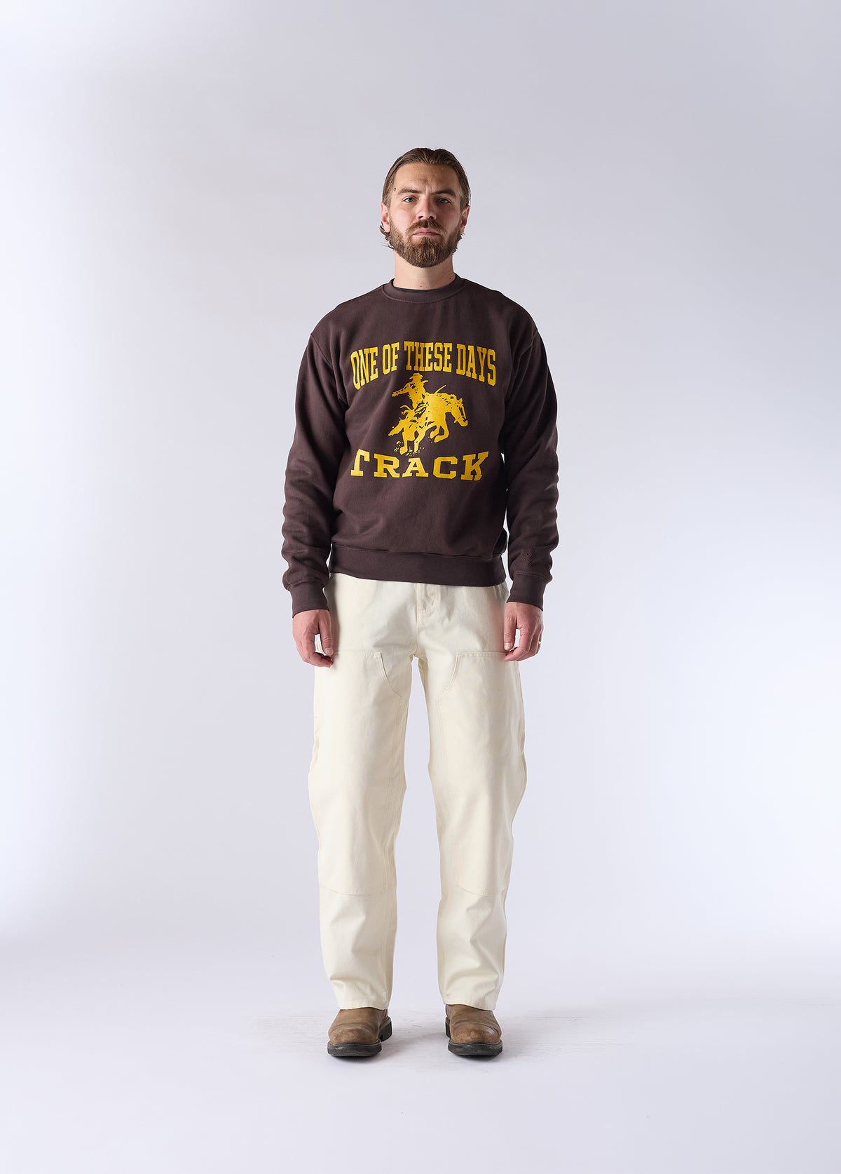 Track And Field Crewneck Sweatshirt | Dark Brown