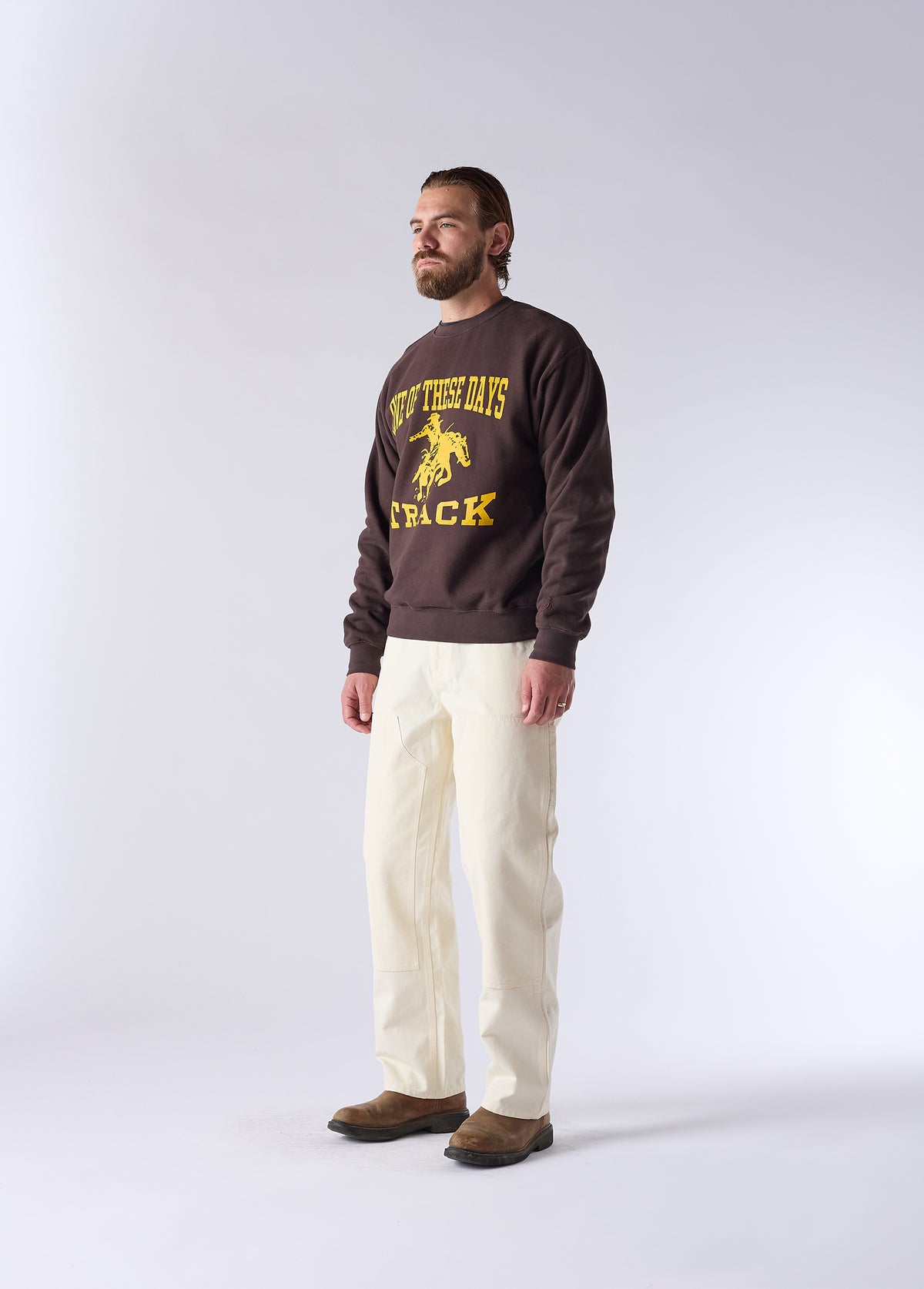 Track And Field Crewneck Sweatshirt | Dark Brown