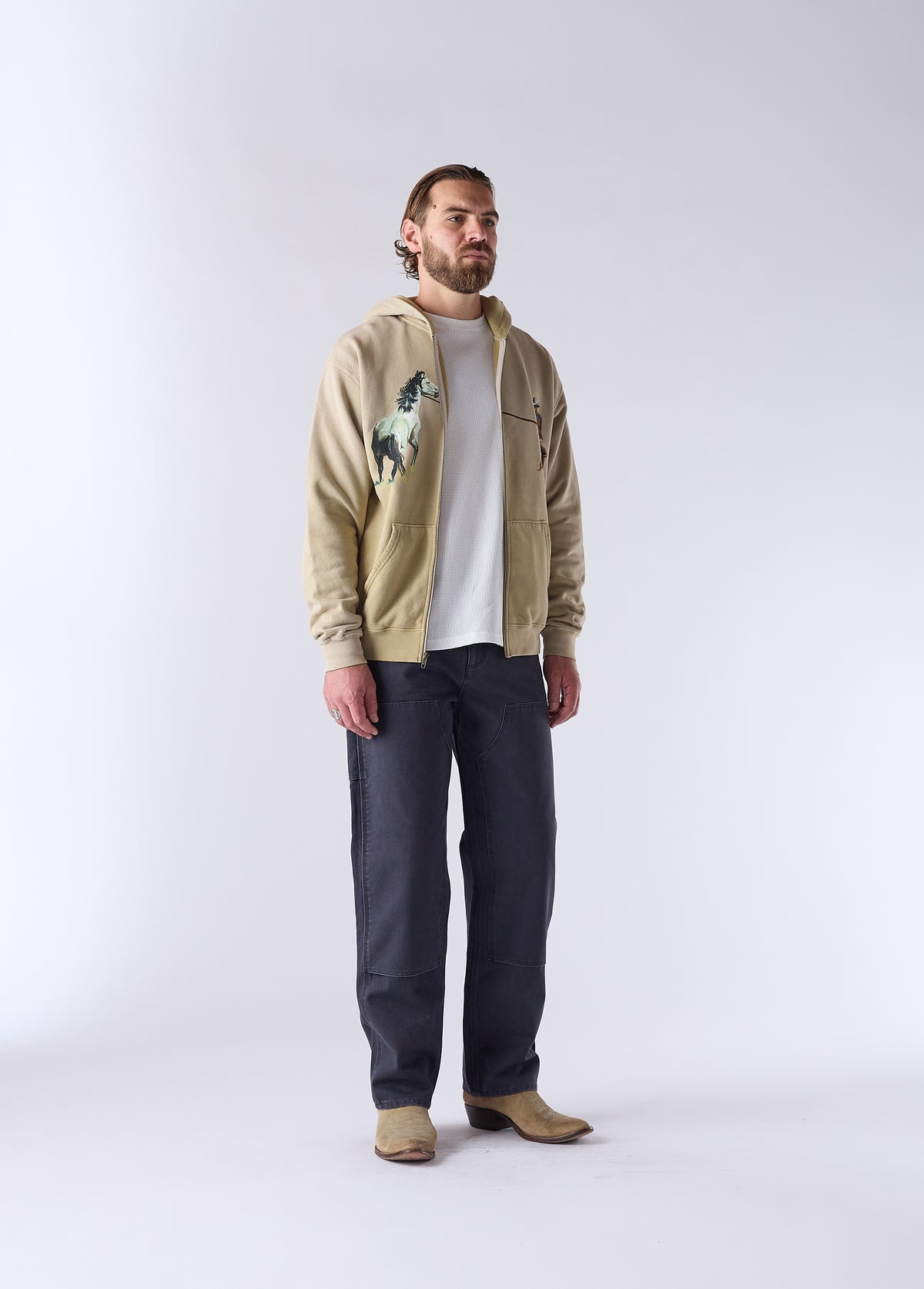 Rest of Time Zip Up Hooded Sweatshirt | Sun Faded Sand