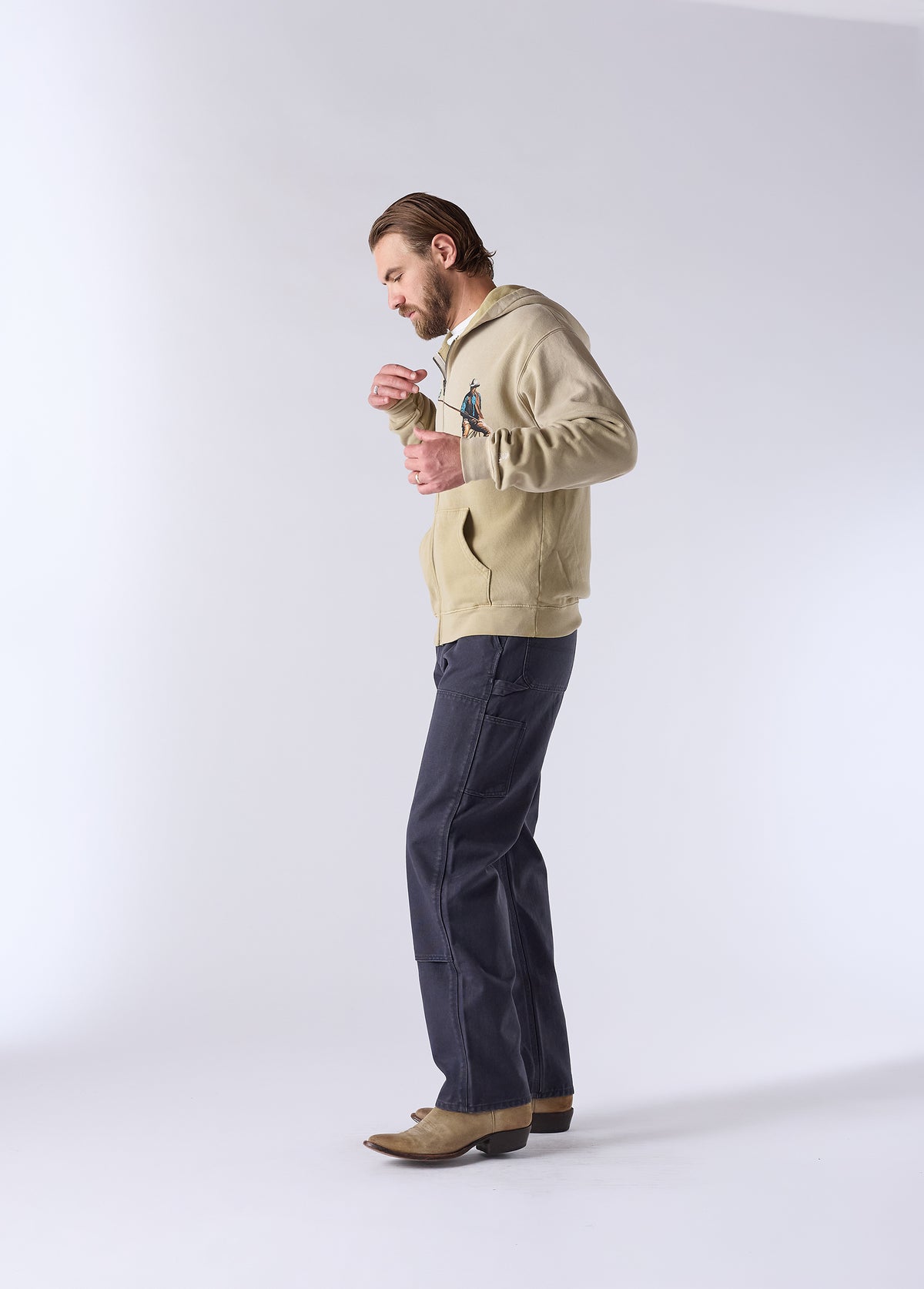 Rest of Time Zip Up Hooded Sweatshirt | Sun Faded Sand