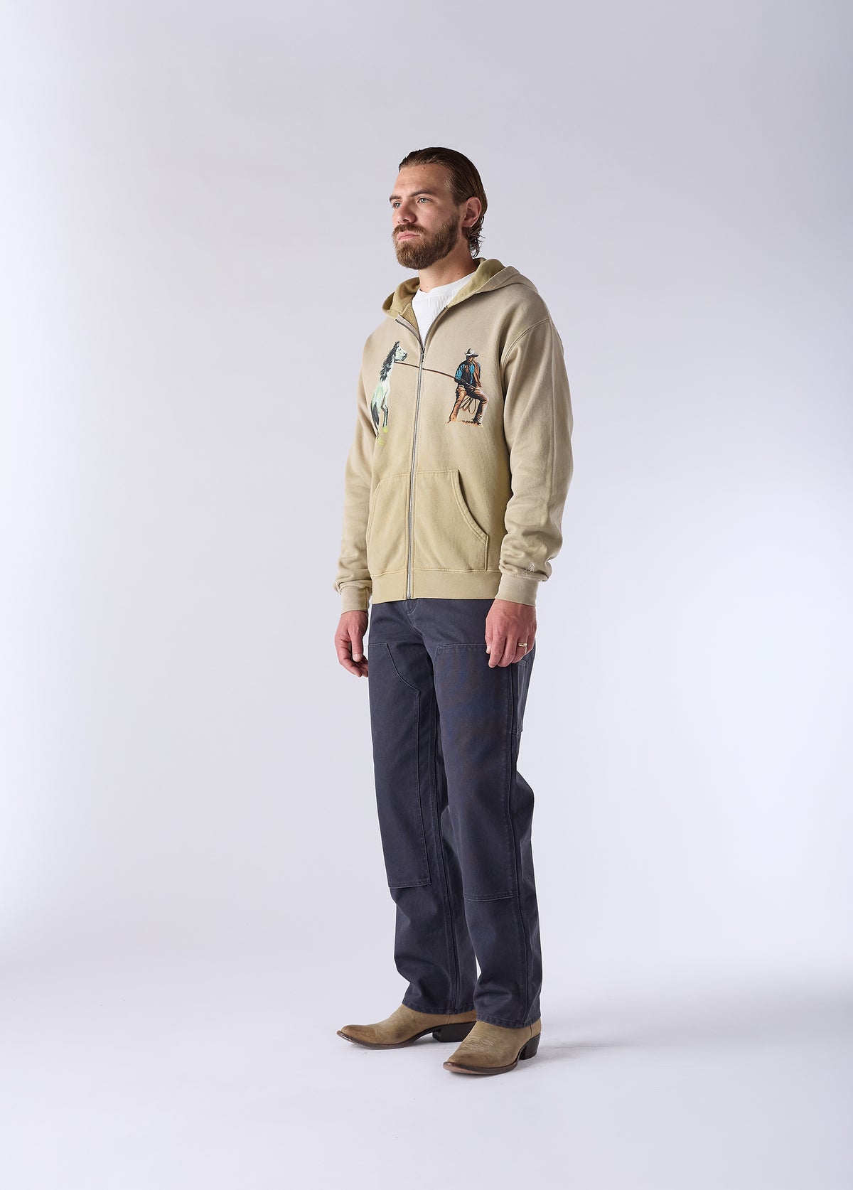 Rest of Time Zip Up Hooded Sweatshirt | Sun Faded Sand