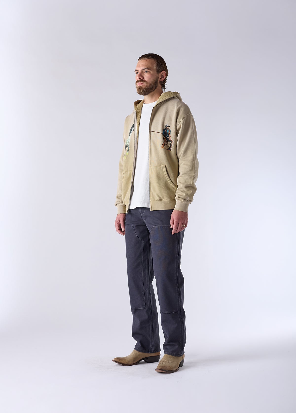 Rest of Time Zip Up Hooded Sweatshirt | Sun Faded Sand