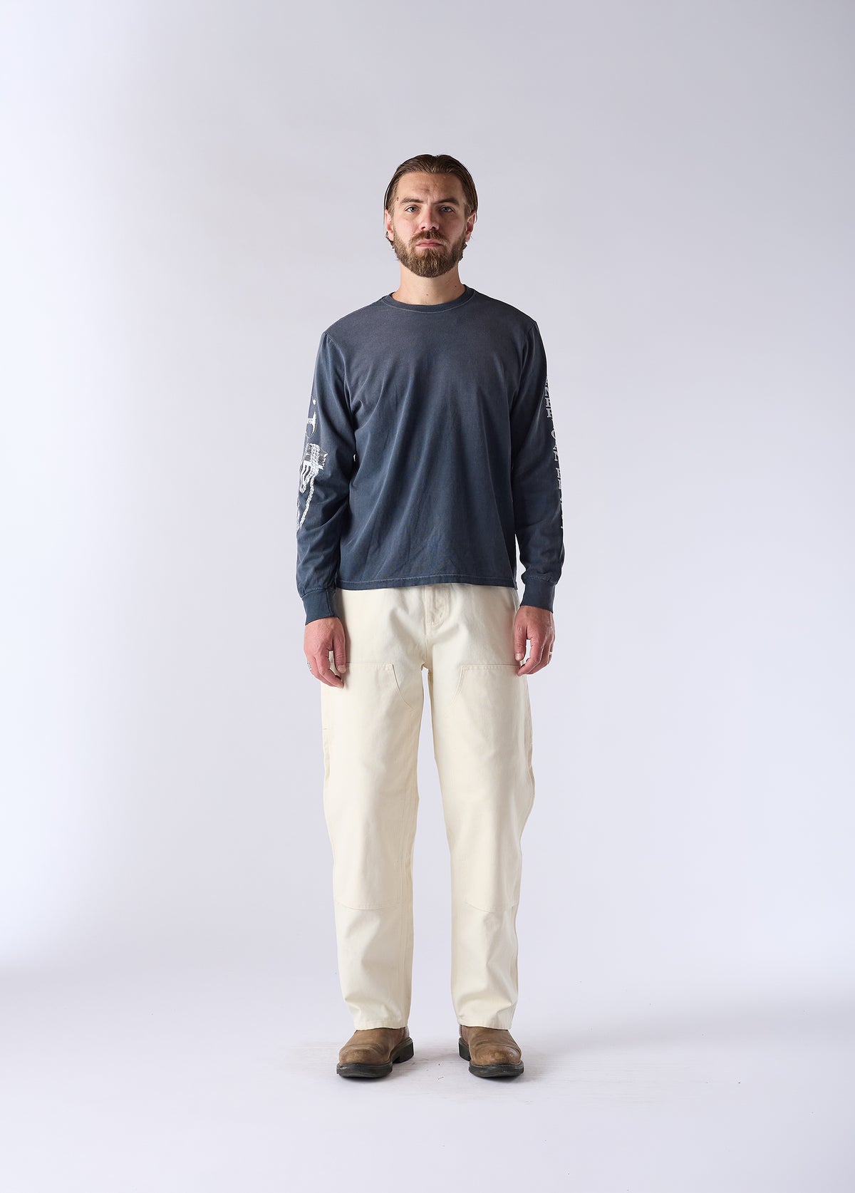 American Beauty Long Sleeve T-Shirt | Sun Faded Black