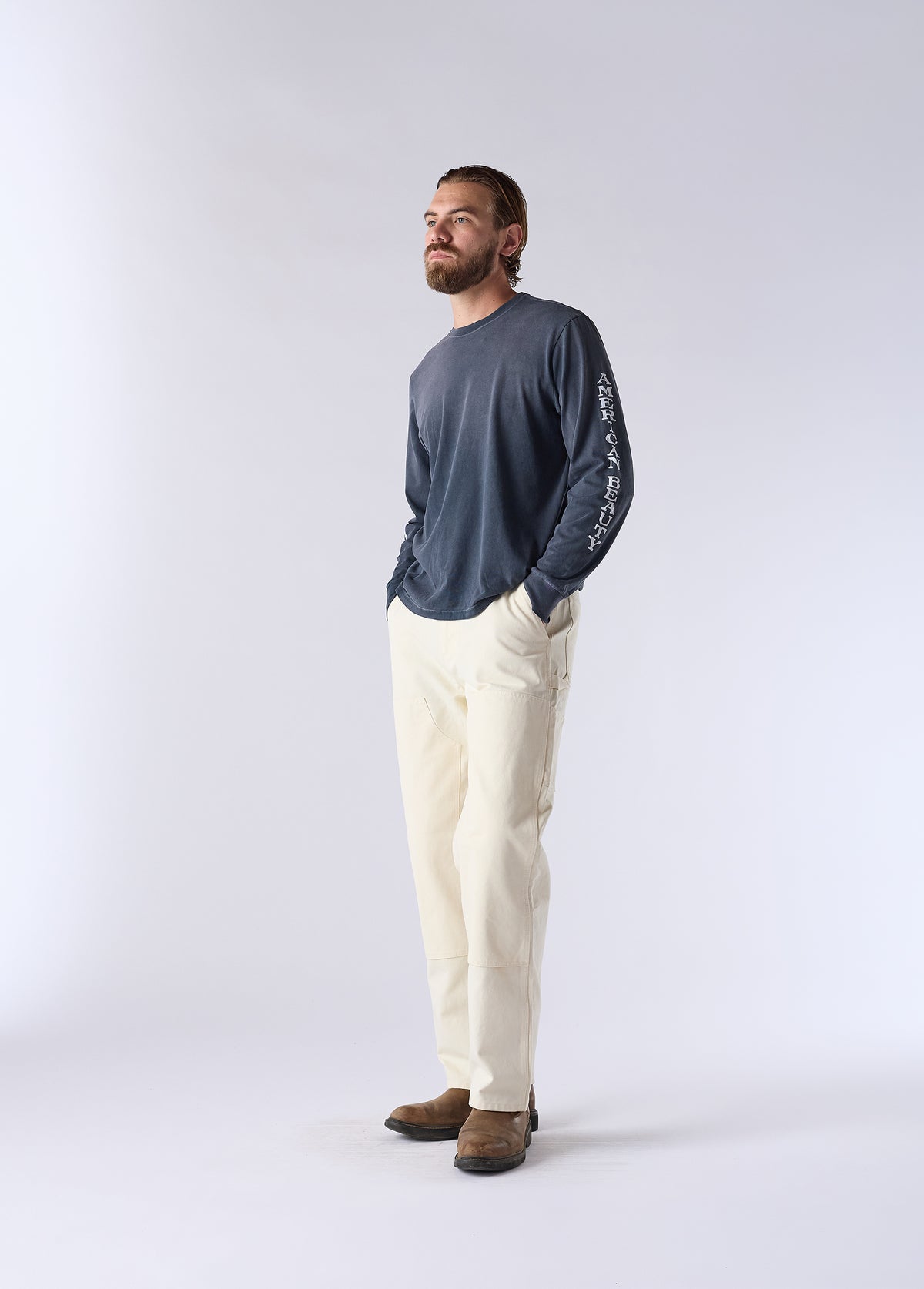 American Beauty Long Sleeve T-Shirt | Sun Faded Black