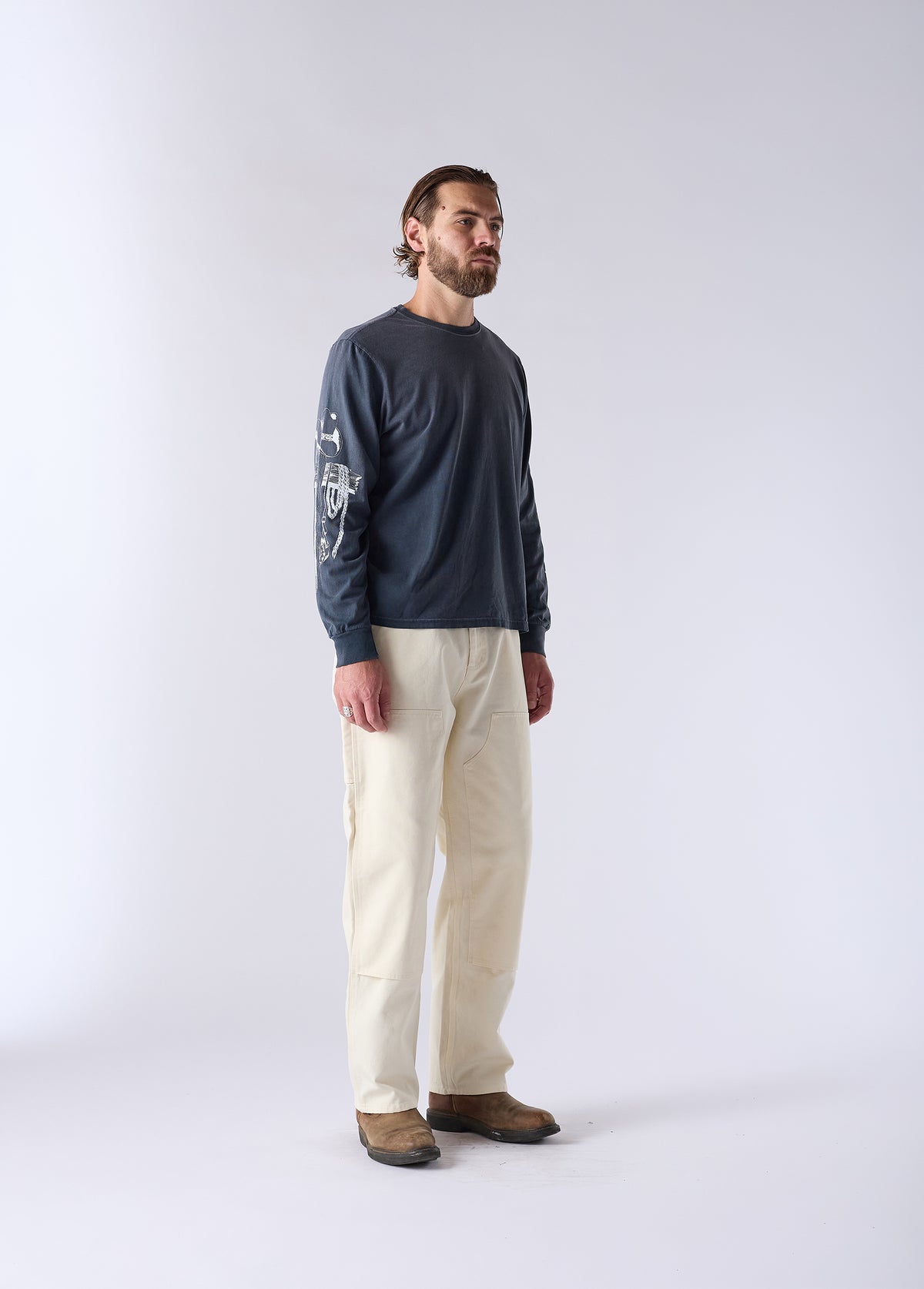 American Beauty Long Sleeve T-Shirt | Sun Faded Black