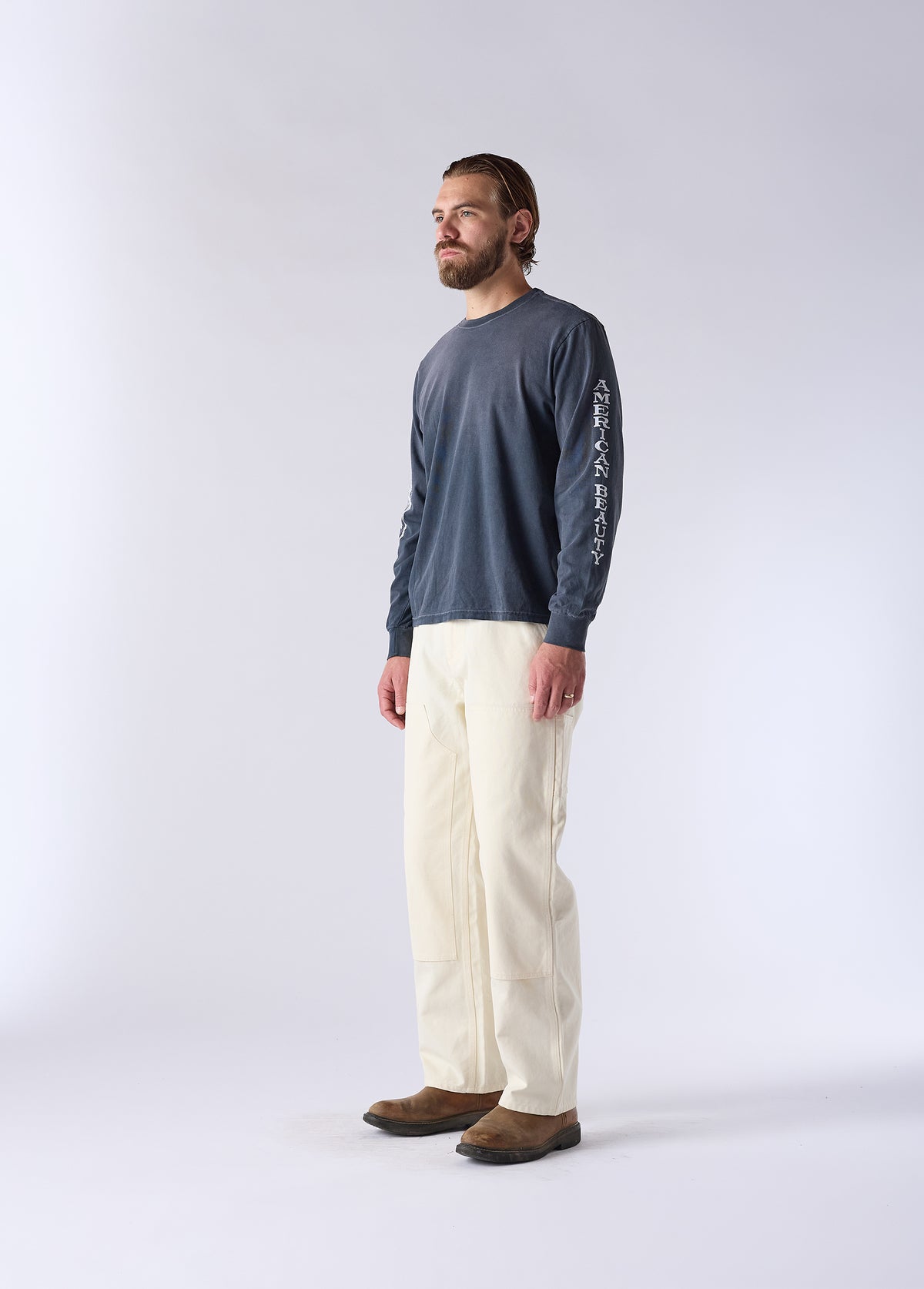 American Beauty Long Sleeve T-Shirt | Sun Faded Black