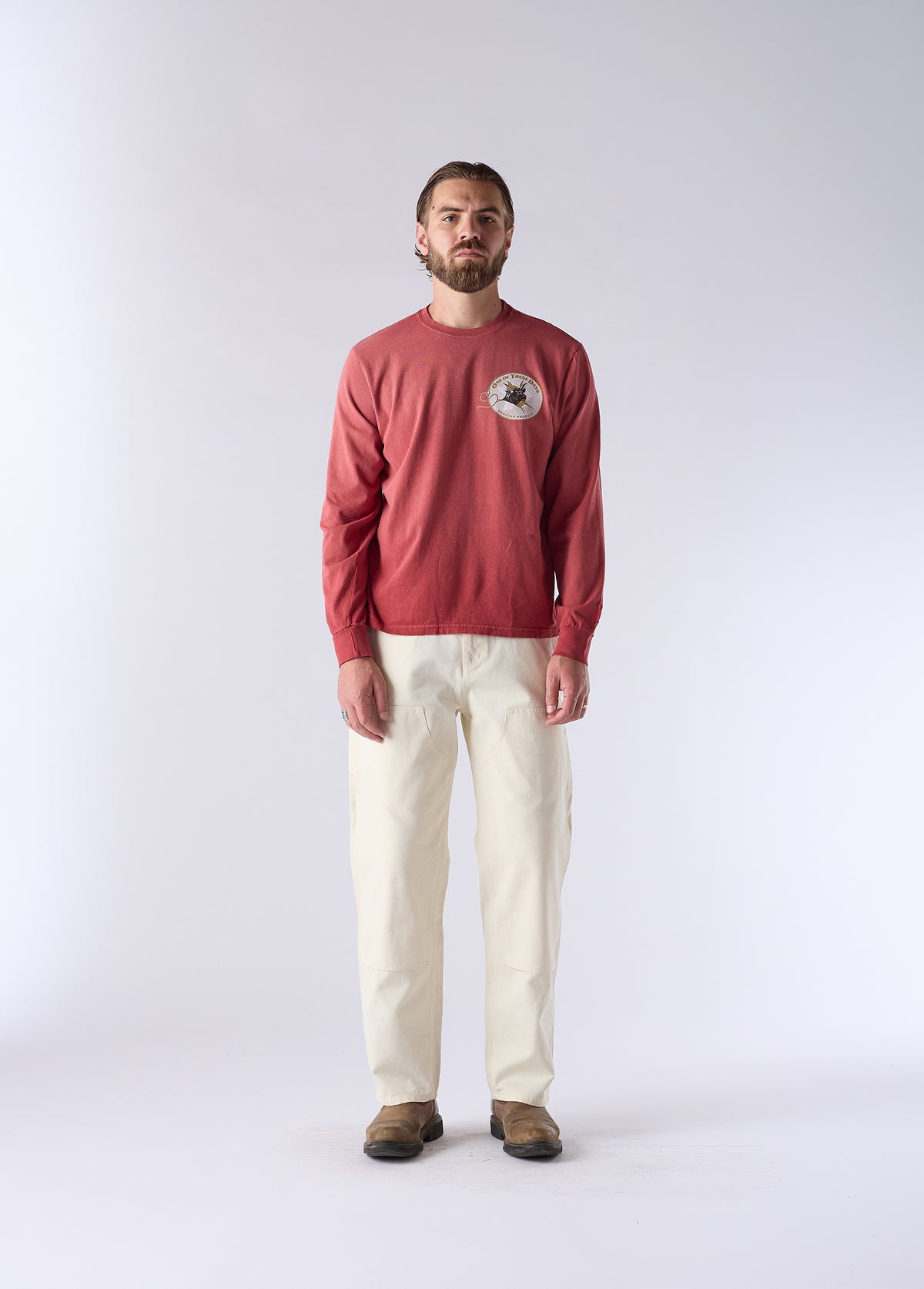Bull Durham Long Sleeve T-Shirt | Sun Faded Red