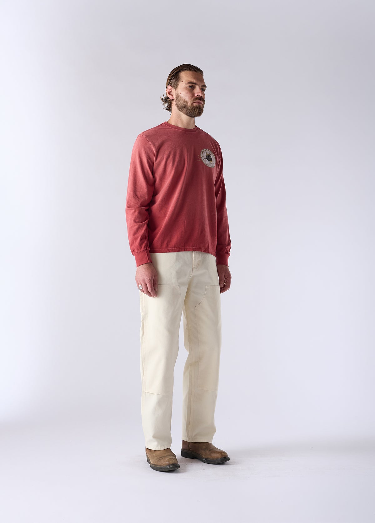 Bull Durham Long Sleeve T-Shirt | Sun Faded Red