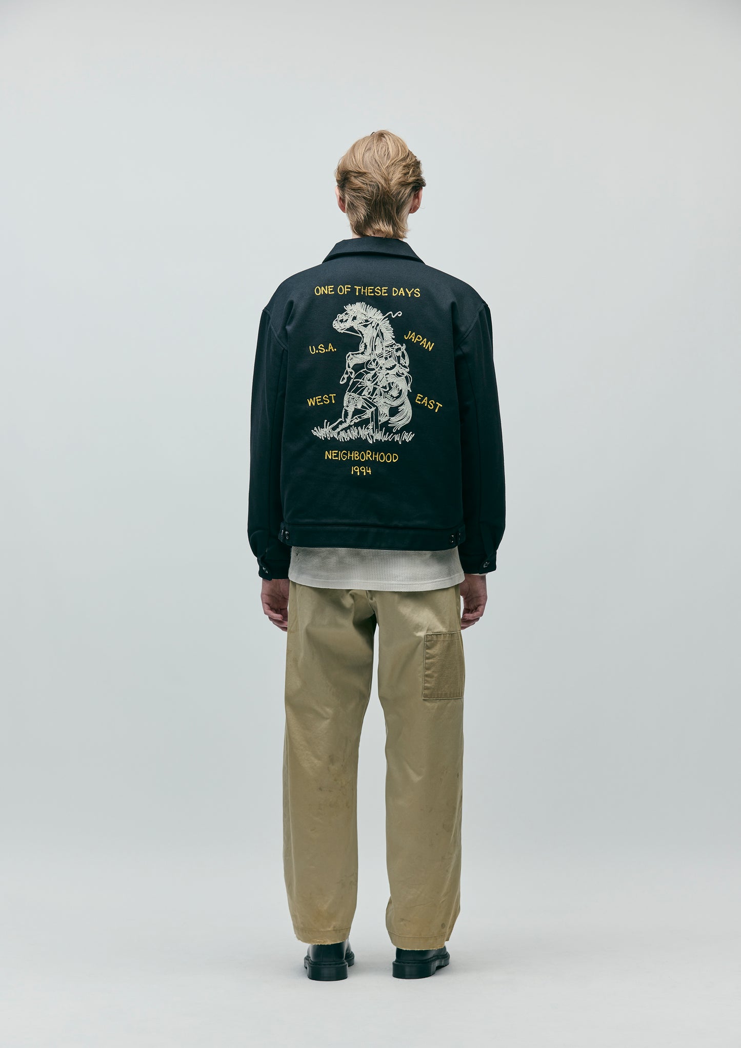 NBHD/OTD - Chain Stitched Souvenir Jacket | Black