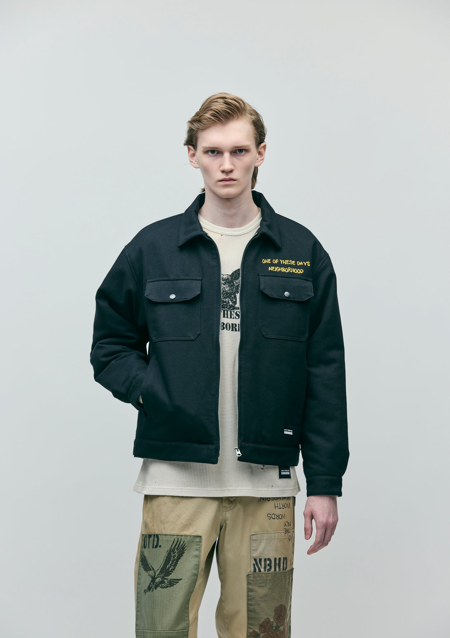 NBHD/OTD - Chain Stitched Souvenir Jacket | Black