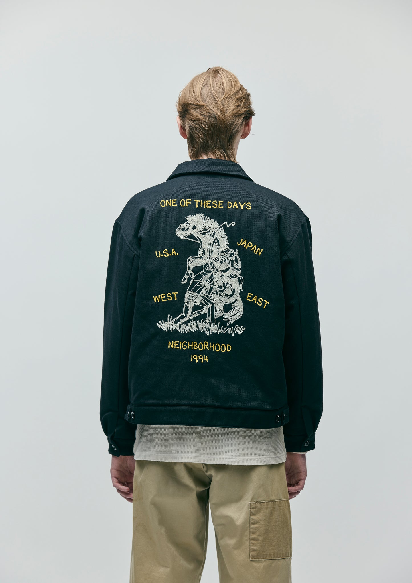NBHD/OTD - Chain Stitched Souvenir Jacket | Black