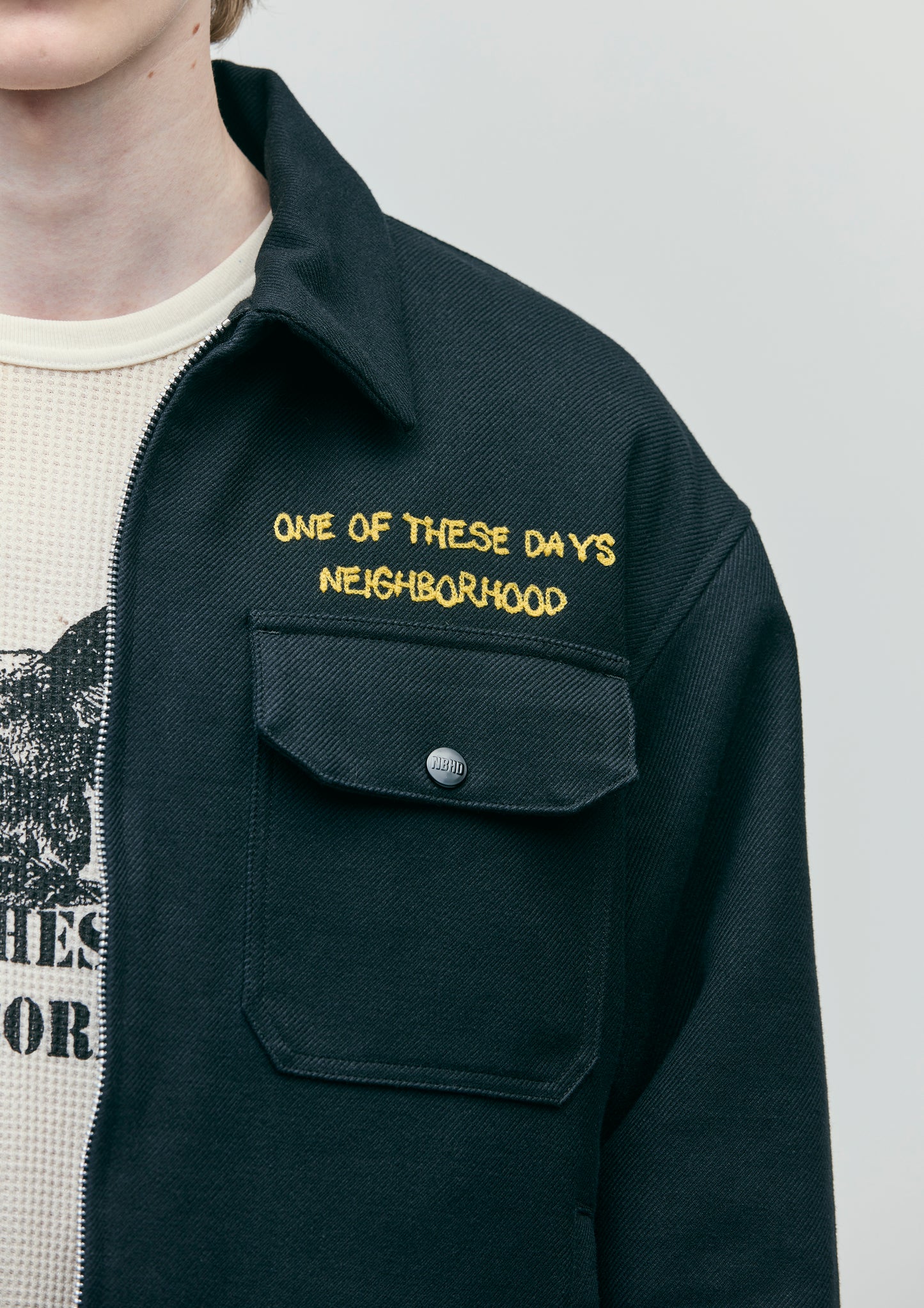 NBHD/OTD - Chain Stitched Souvenir Jacket | Black