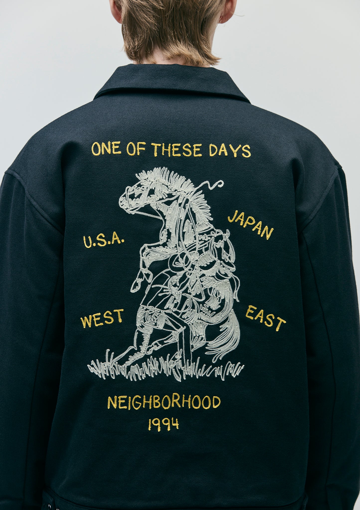NBHD/OTD - Chain Stitched Souvenir Jacket | Black