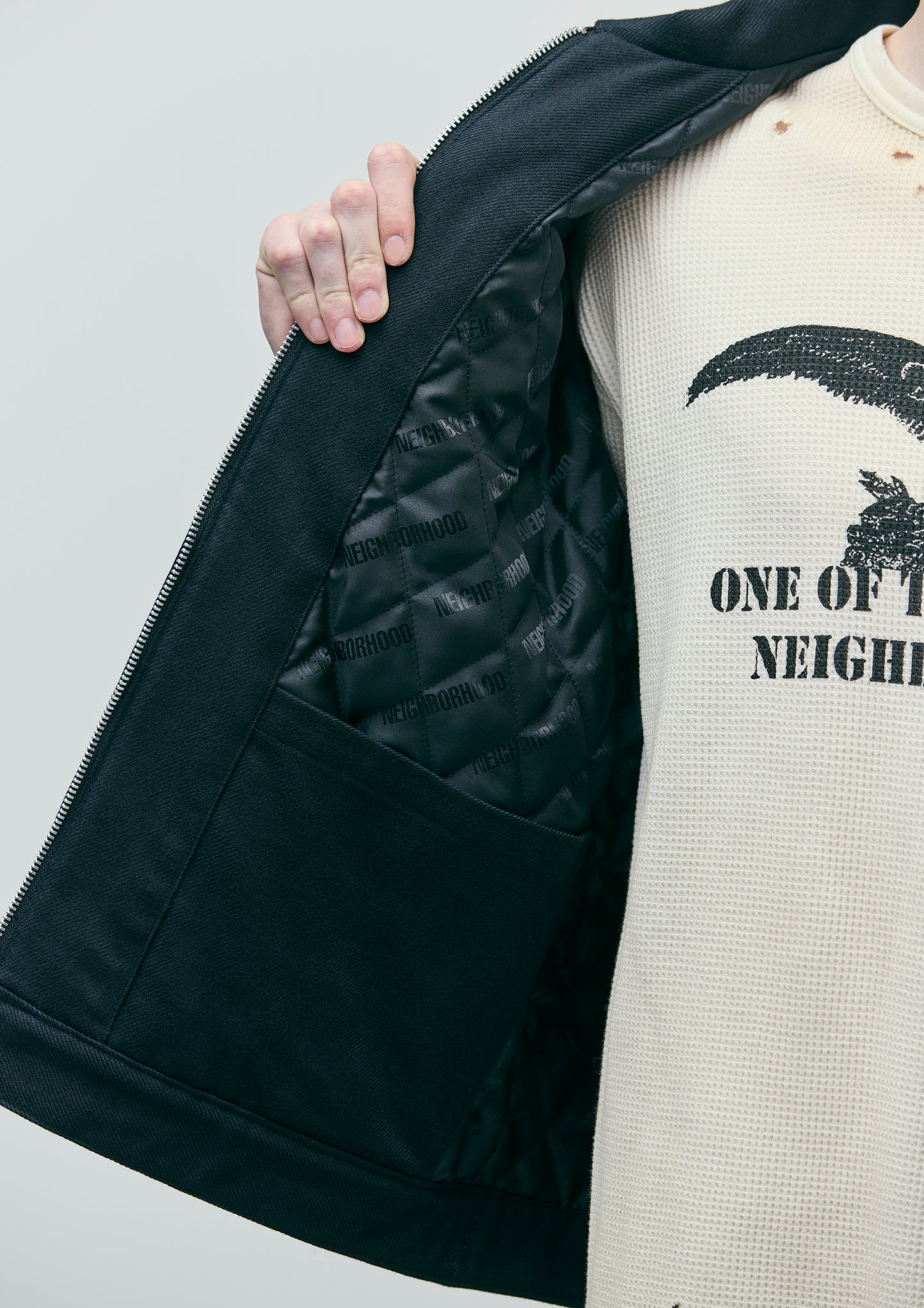NBHD/OTD - Chain Stitched Souvenir Jacket | Black