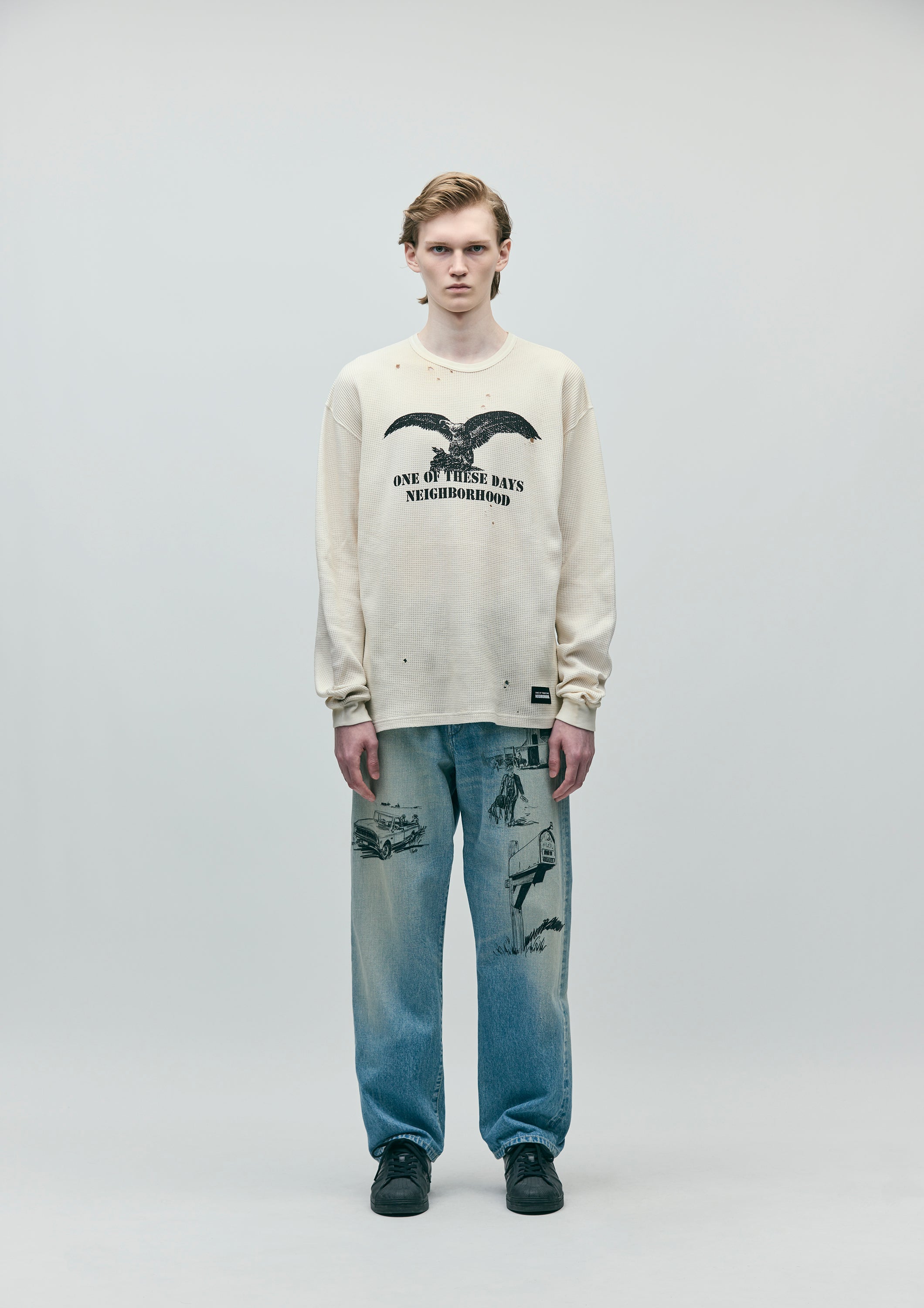 NBHD/OTD - Distressed Thermal | White | On The Road Again | One Of