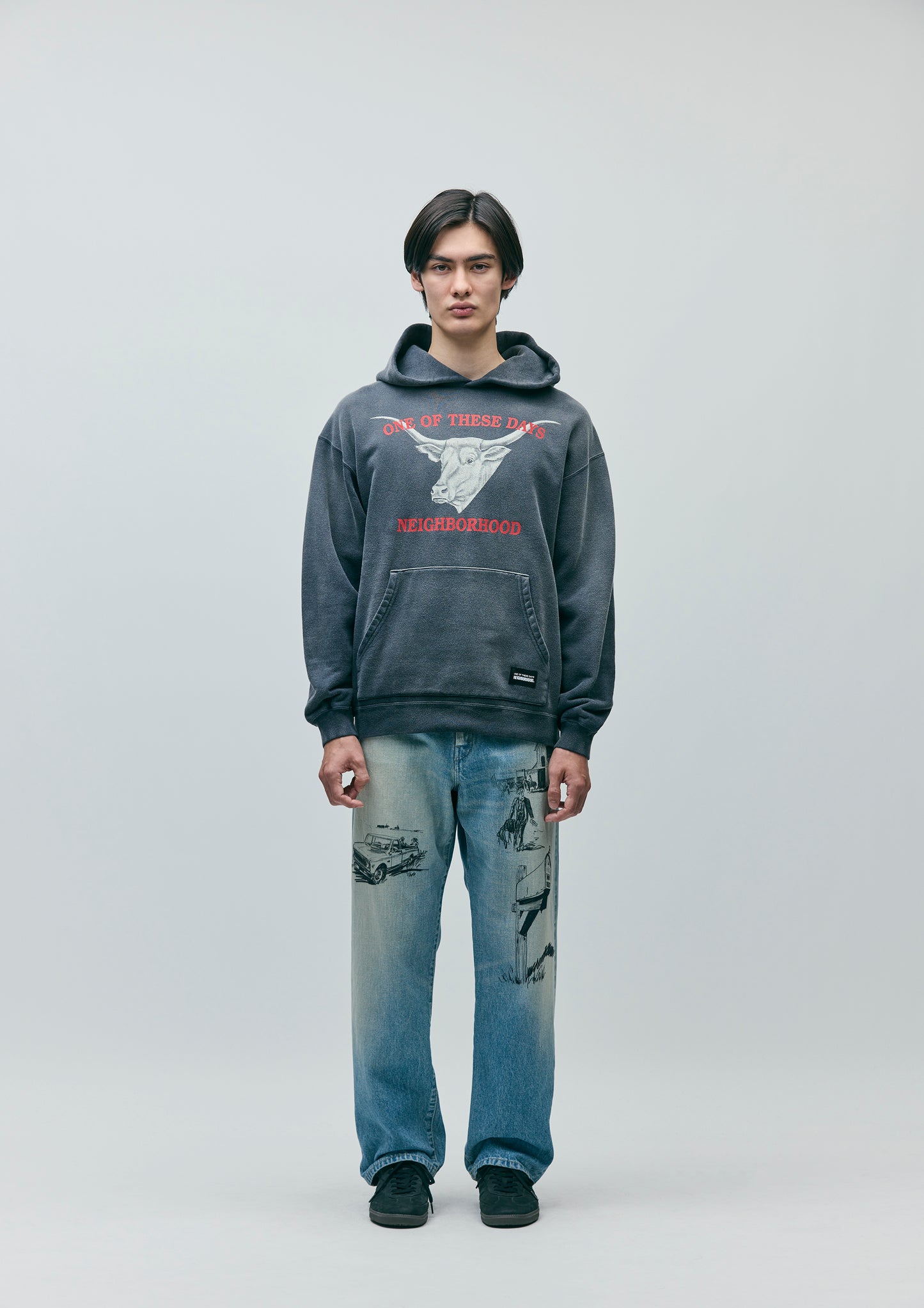 Longhorn Hooded Sweatshirt | Sun Faded Black