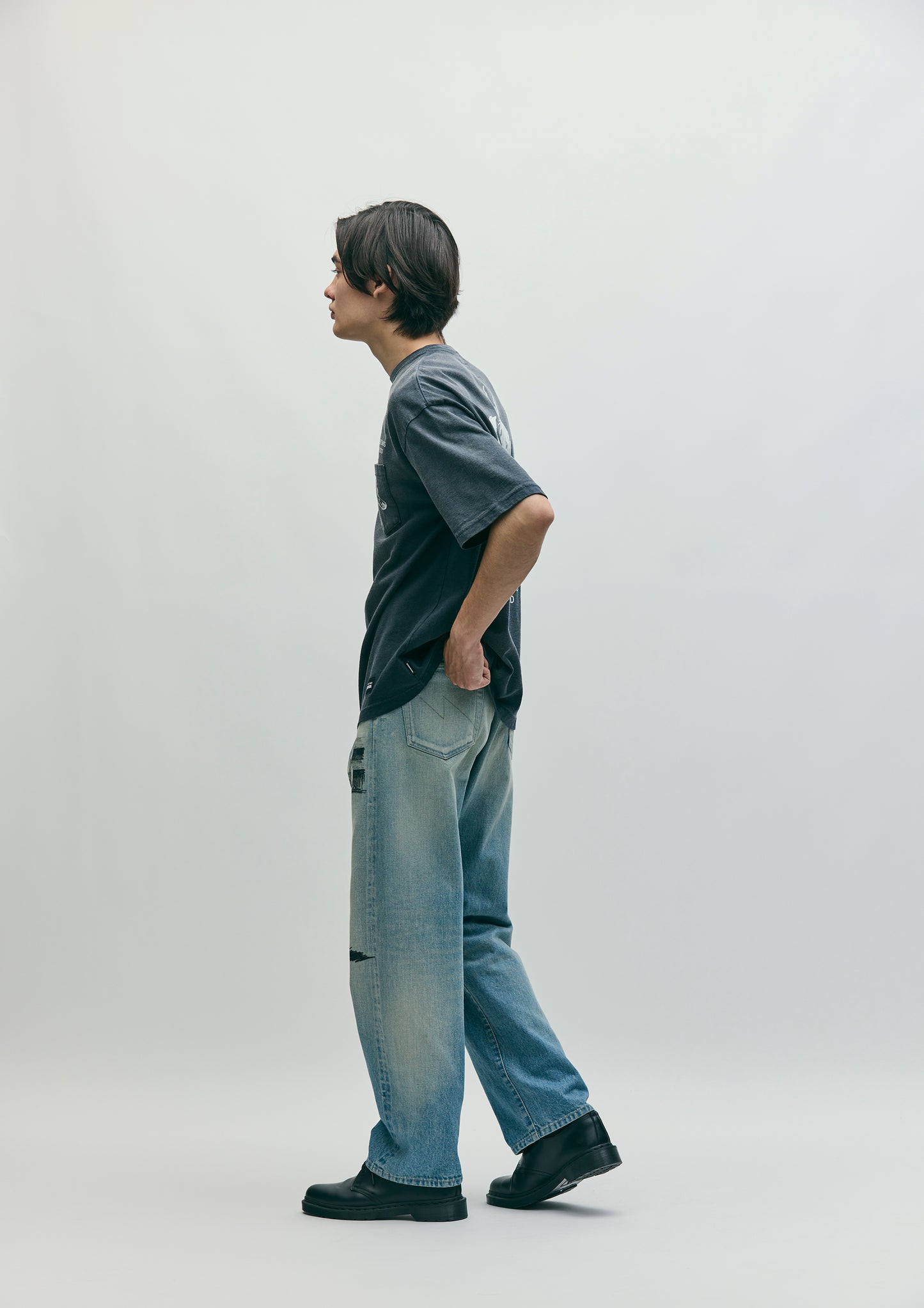 NBHD/OTD - On The Road Again Denim Pant | All Over Charcoal Drawing