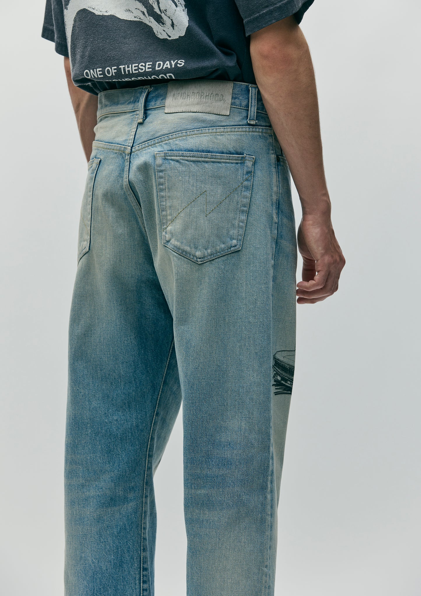 NBHD/OTD - On The Road Again Denim Pant | All Over Charcoal Drawing