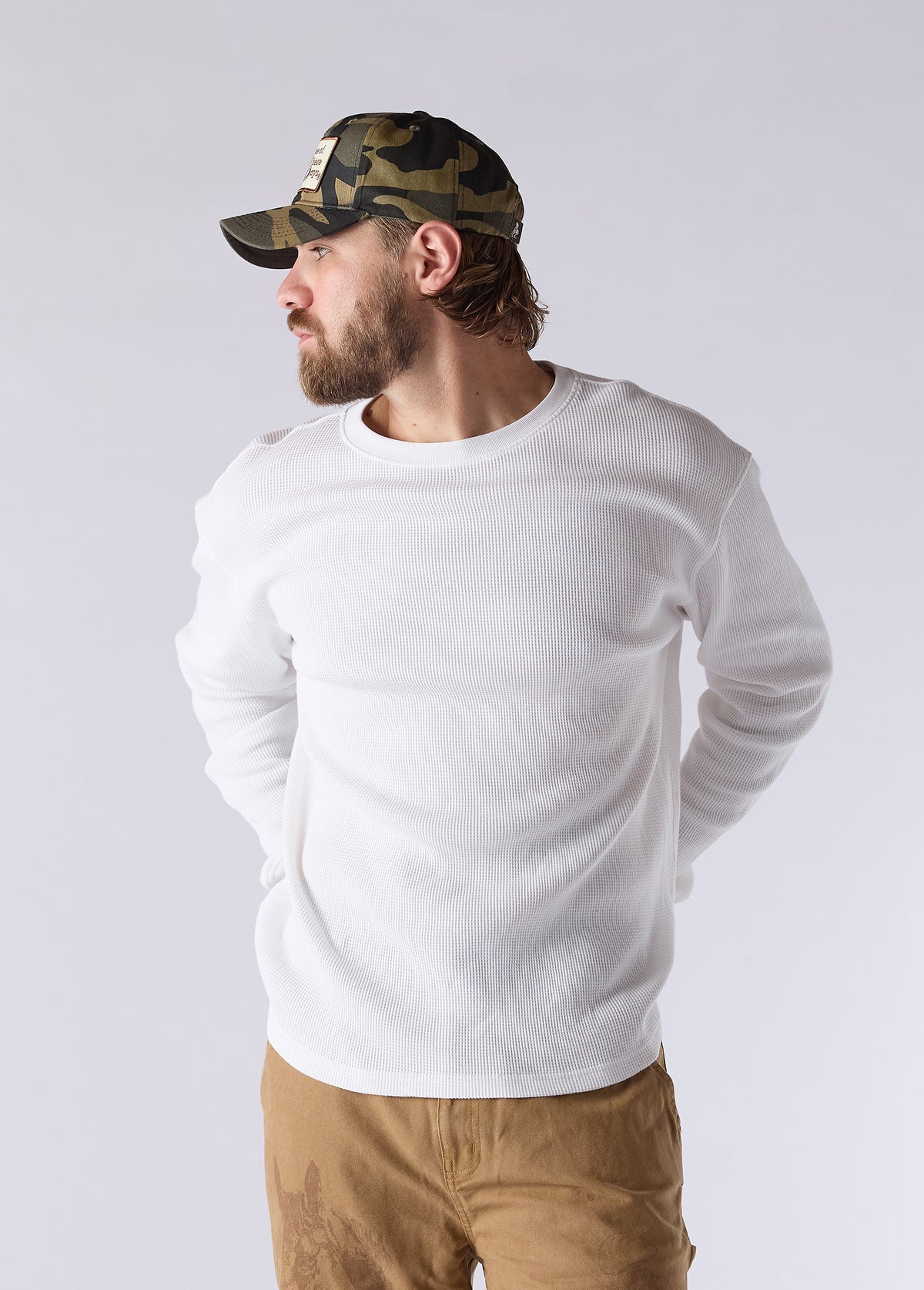 Stacked Logo Patch Hat | Woodland Camo