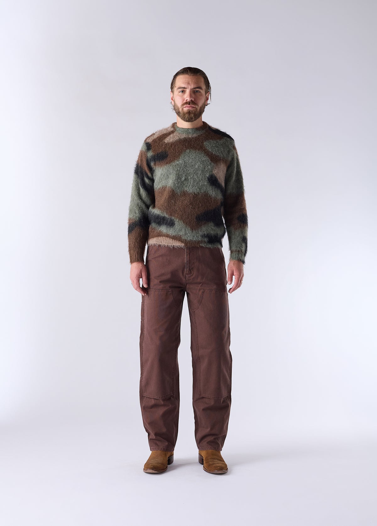 Camo Mohair Knit Sweater | Camo