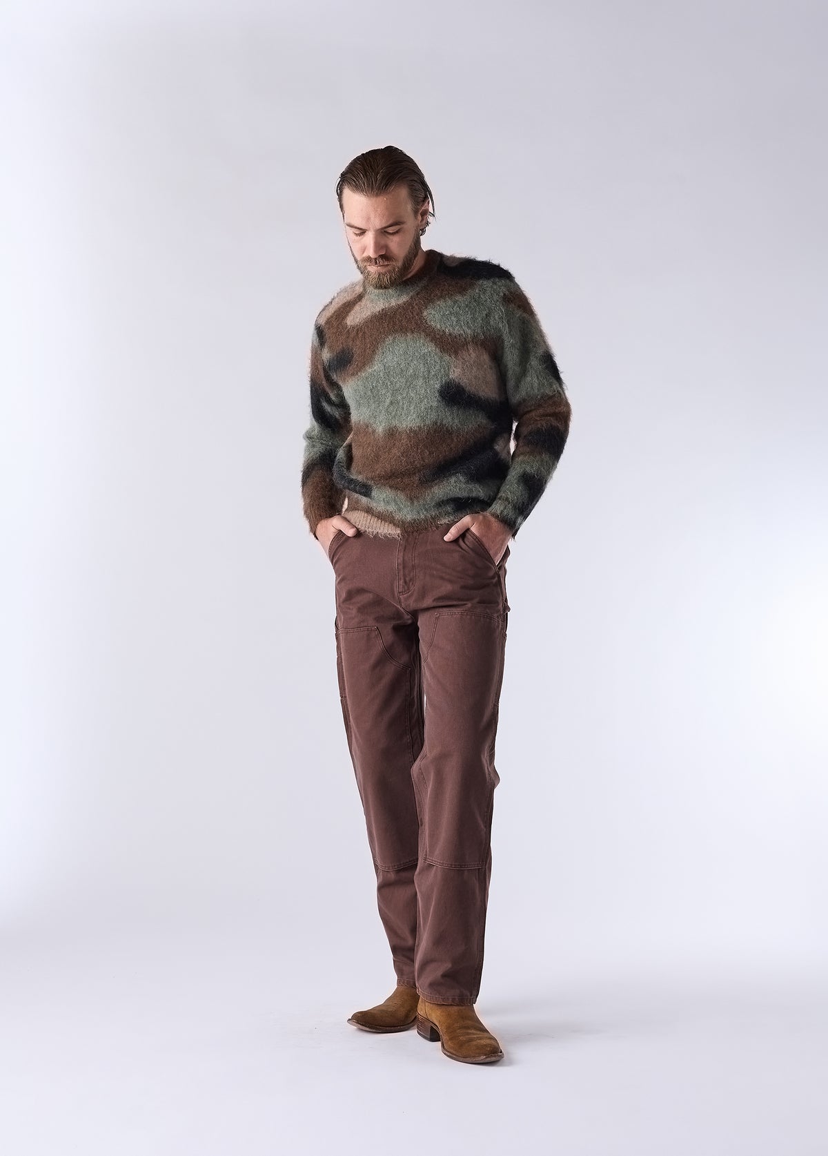 Camo Mohair Knit Sweater | Camo