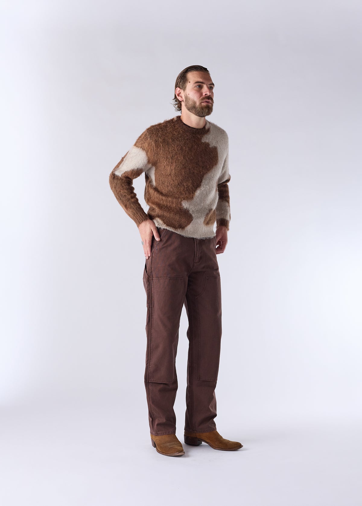 Horsecoat Mohair Knit Sweater | Brown