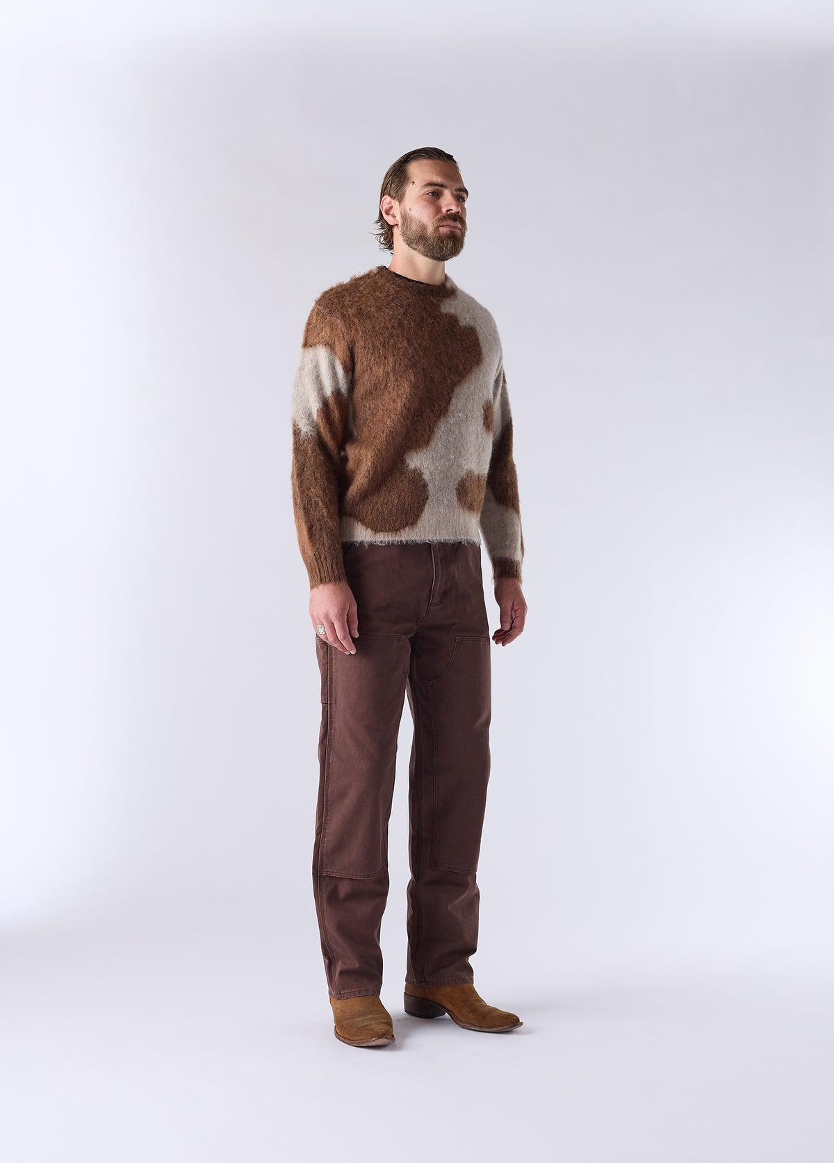Horsecoat Mohair Knit Sweater | Brown