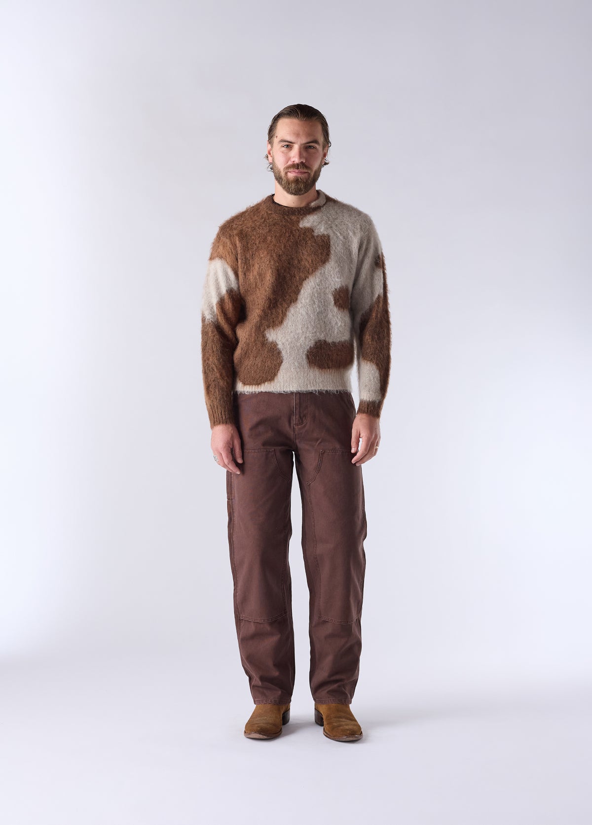 Horsecoat Mohair Knit Sweater | Brown