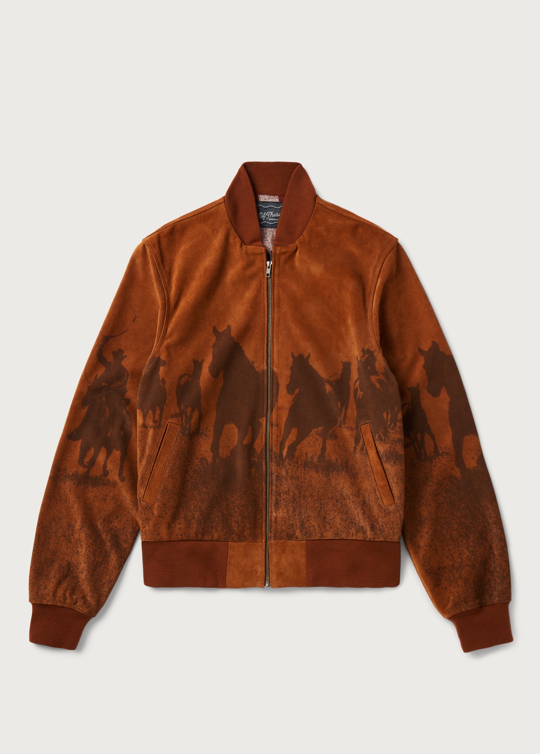 A Journey Through The Past Suede Bomber Jacket | Tobacco Suede
