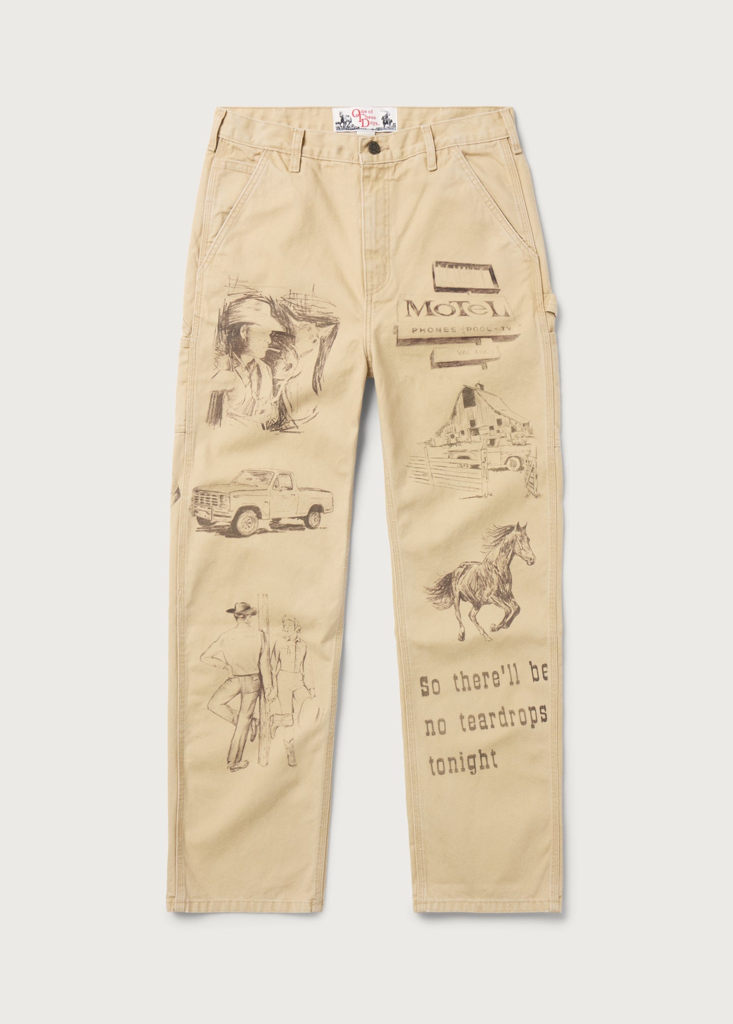 All Over Print Painters Pant | Tan