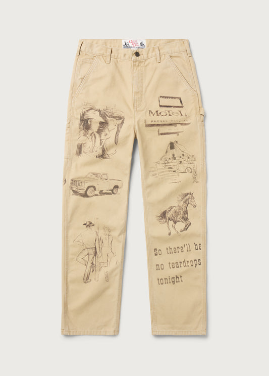 All Over Print Painters Pant | Tan