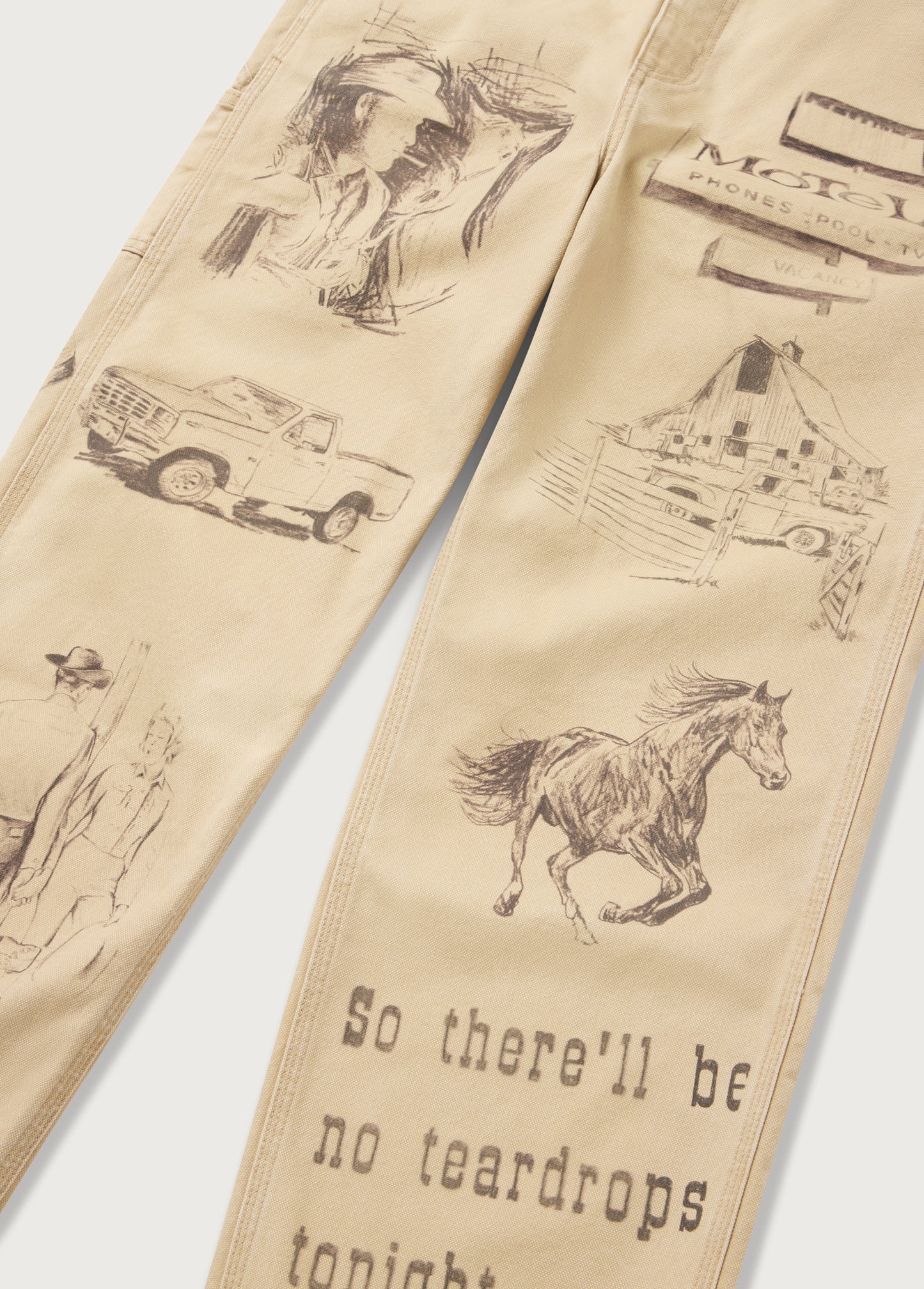 All Over Print Painters Pant | Tan