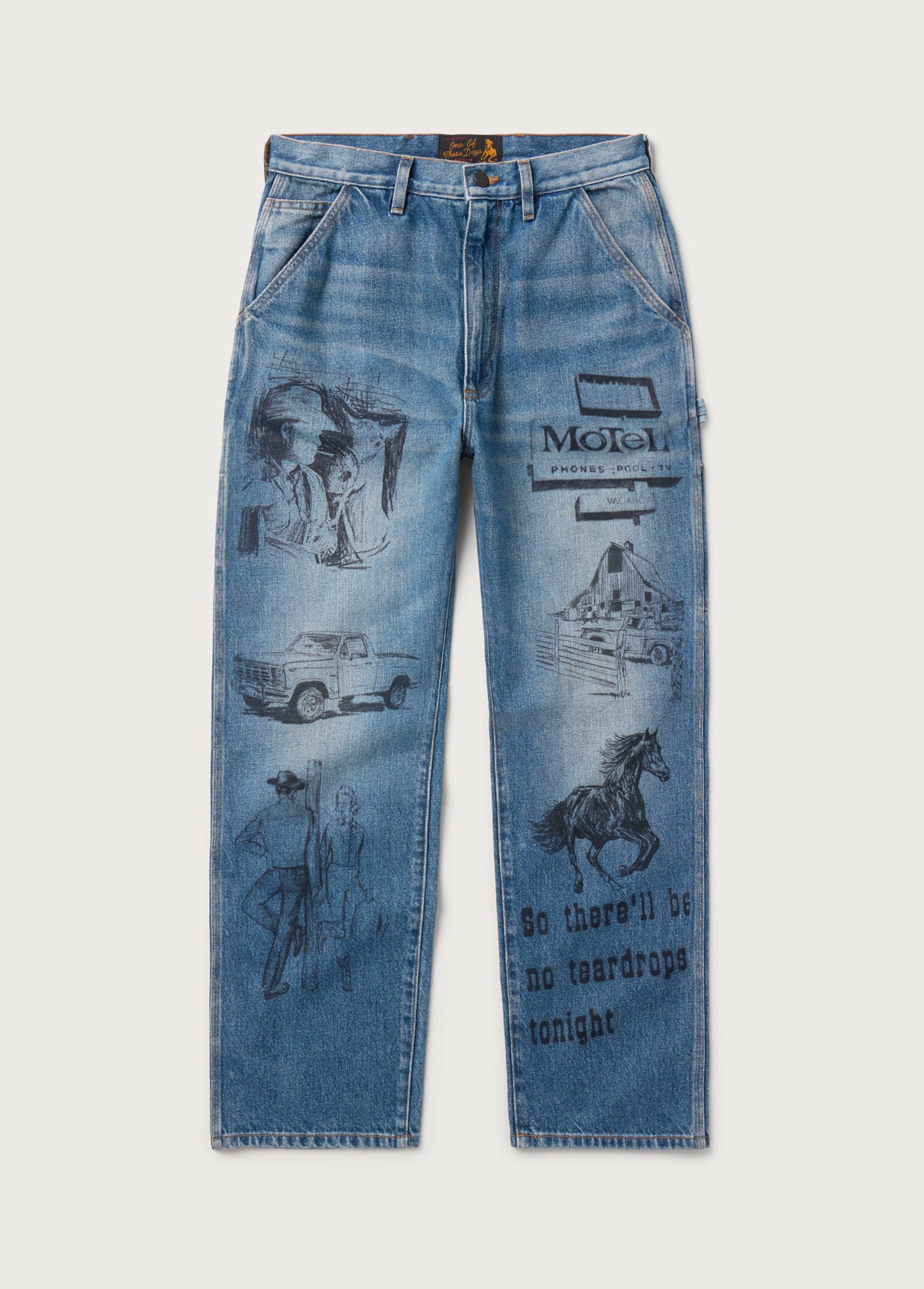 All Over Print Painters Pant | Indigo