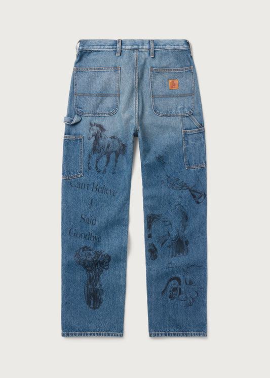 All Over Print Painters Pant | Indigo